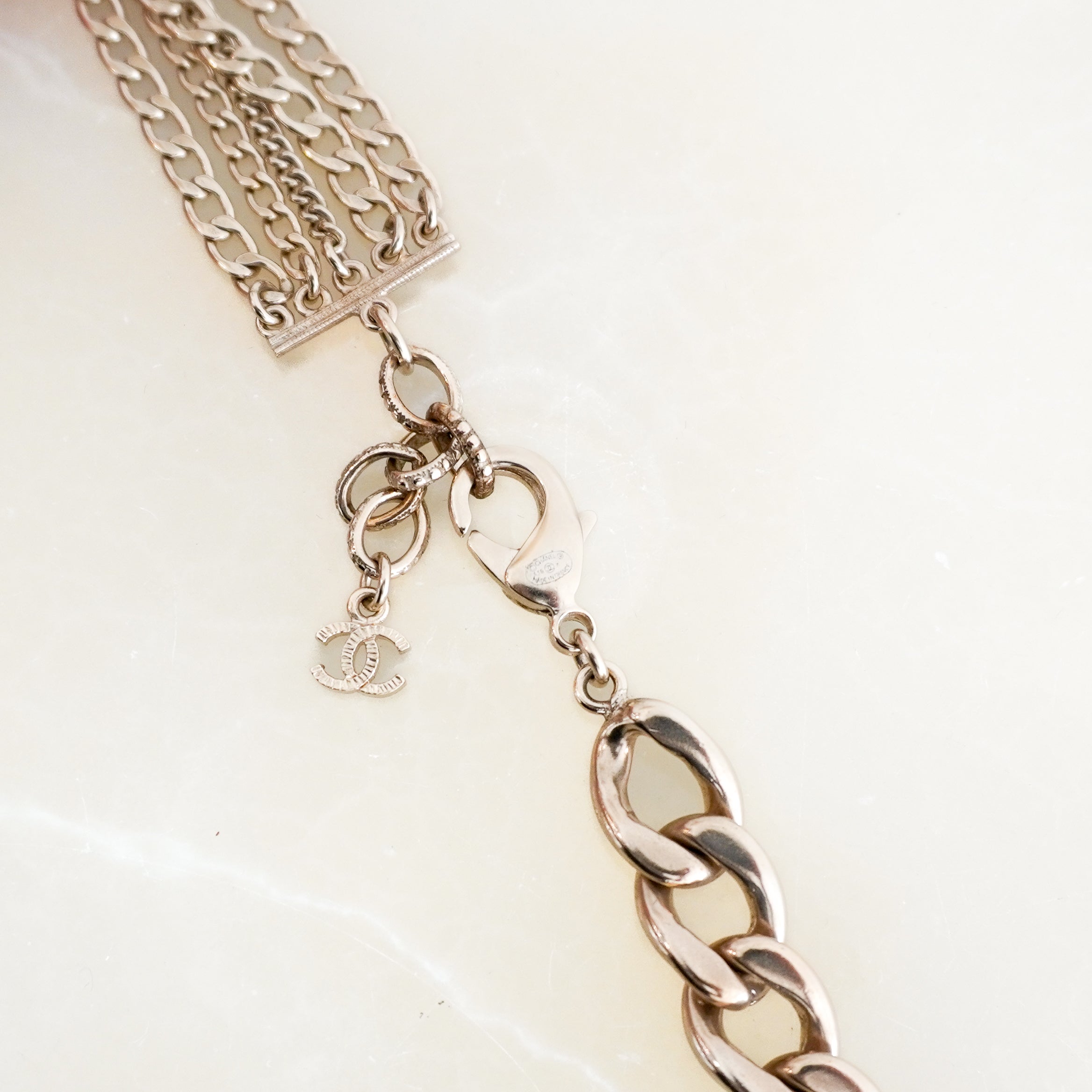 Chanel A16K Crystal Heart Eye CC Multi Charm Necklace Gold Tone Metal (RRP £1250) | Authentic Preloved FINAL SALE