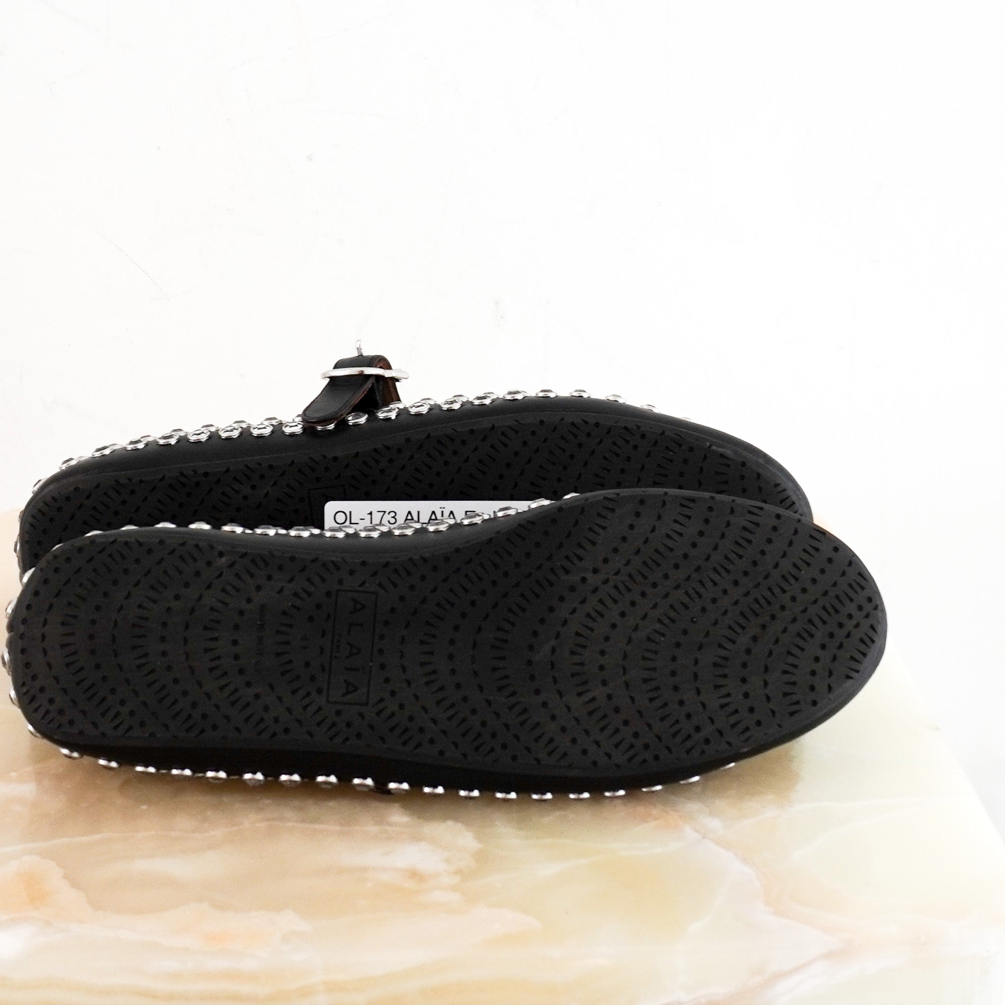 CURRENT SEASON ALAIA Strass Ballet Flats in Black RRP £950 | Authentic Preloved - Reloved Again