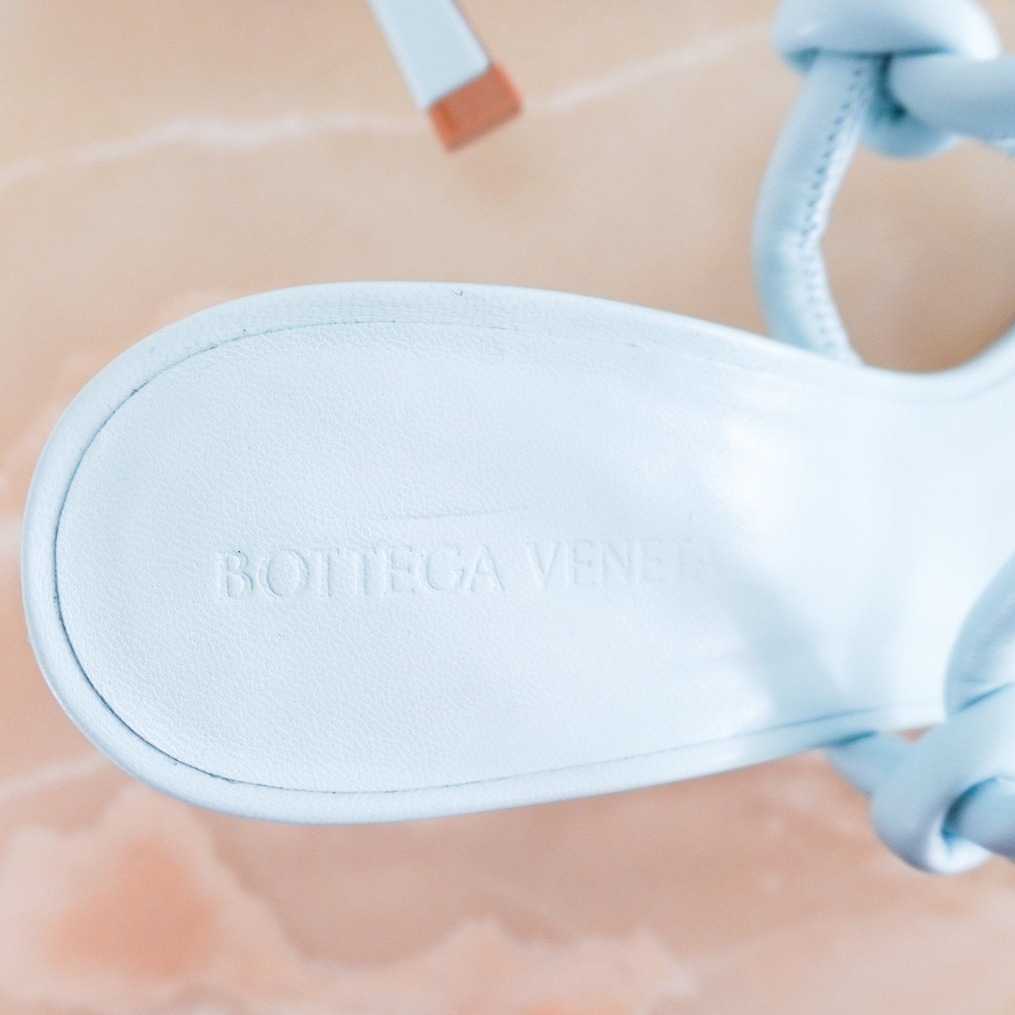 Bottega Veneta Dream Knotted Leather Sandals in Baby Blue RRP £740 | Authentic Preloved - Reloved Again
