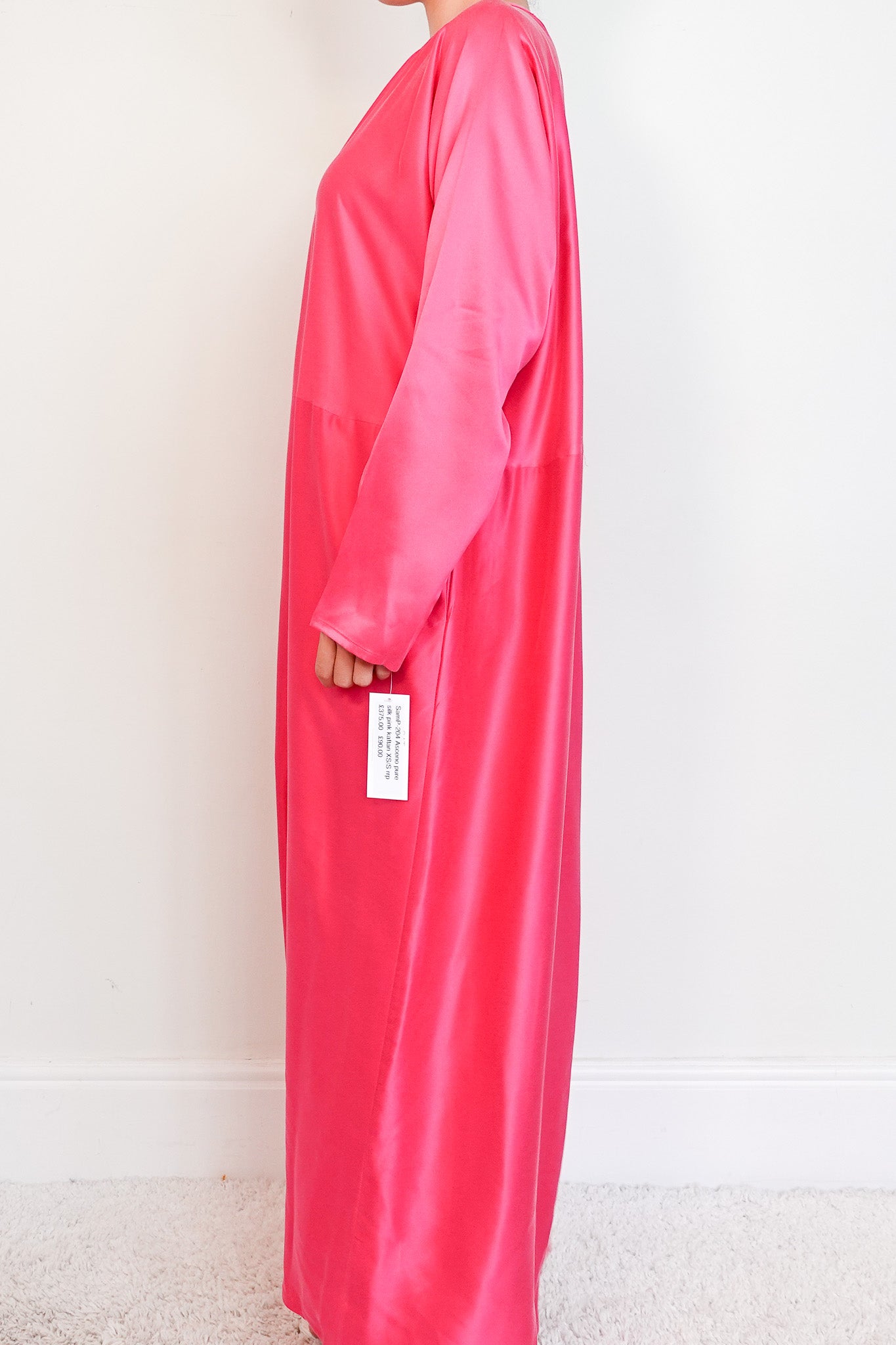 Asceno Pink Pure Silk Kaftan Maxi Dress RRP £375 | Authentic Preloved
