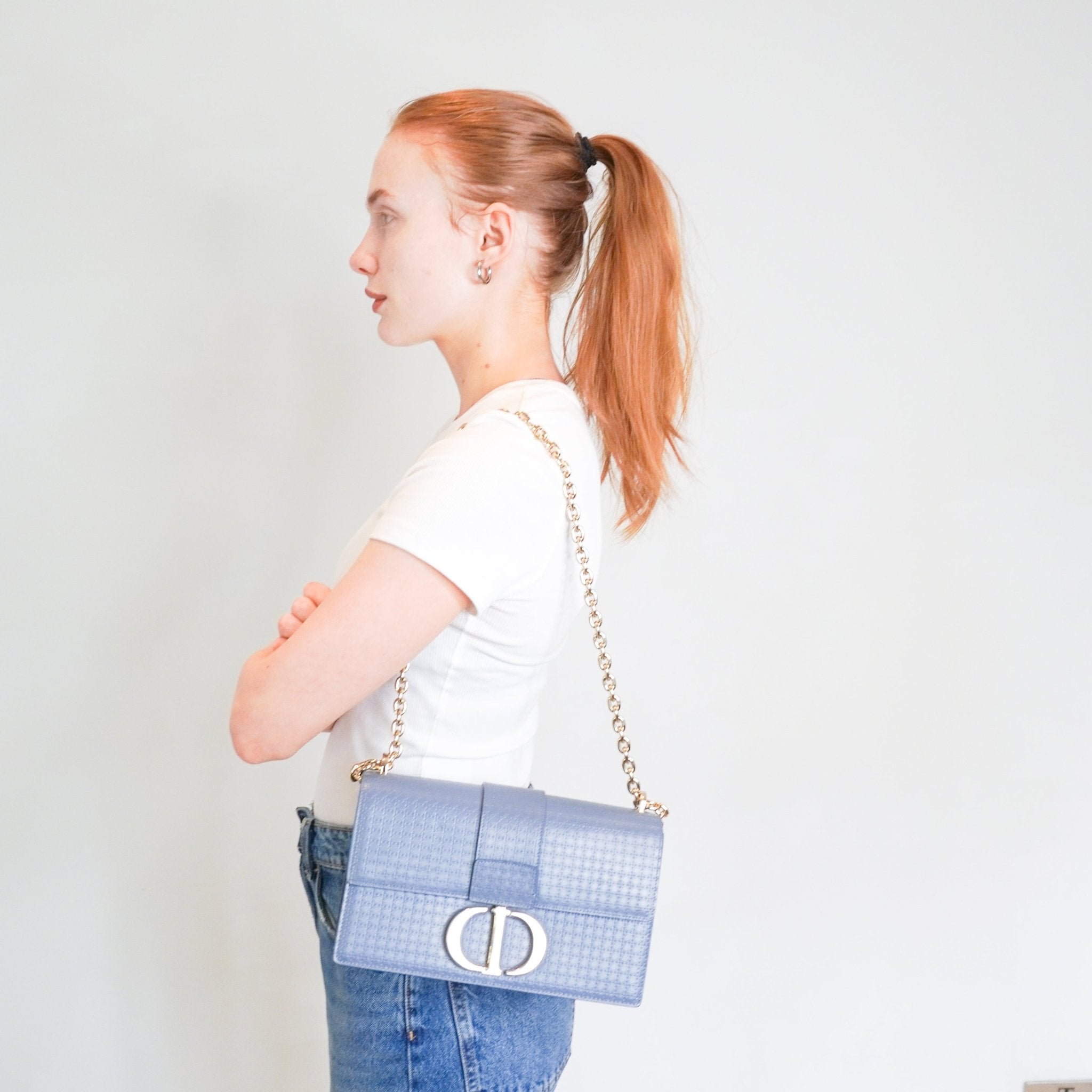 Dior 30 Montaigne Flap Shoulder Bag in Blue RRP £2690 | Authentic Preloved - Reloved Again