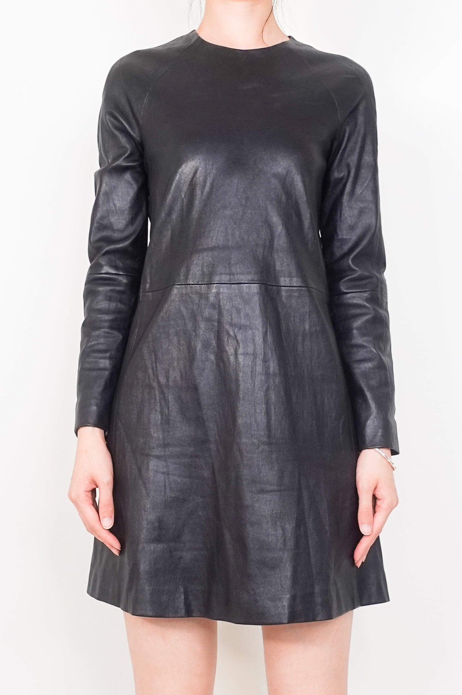 Leather long sleeve mini dress RRP £2000