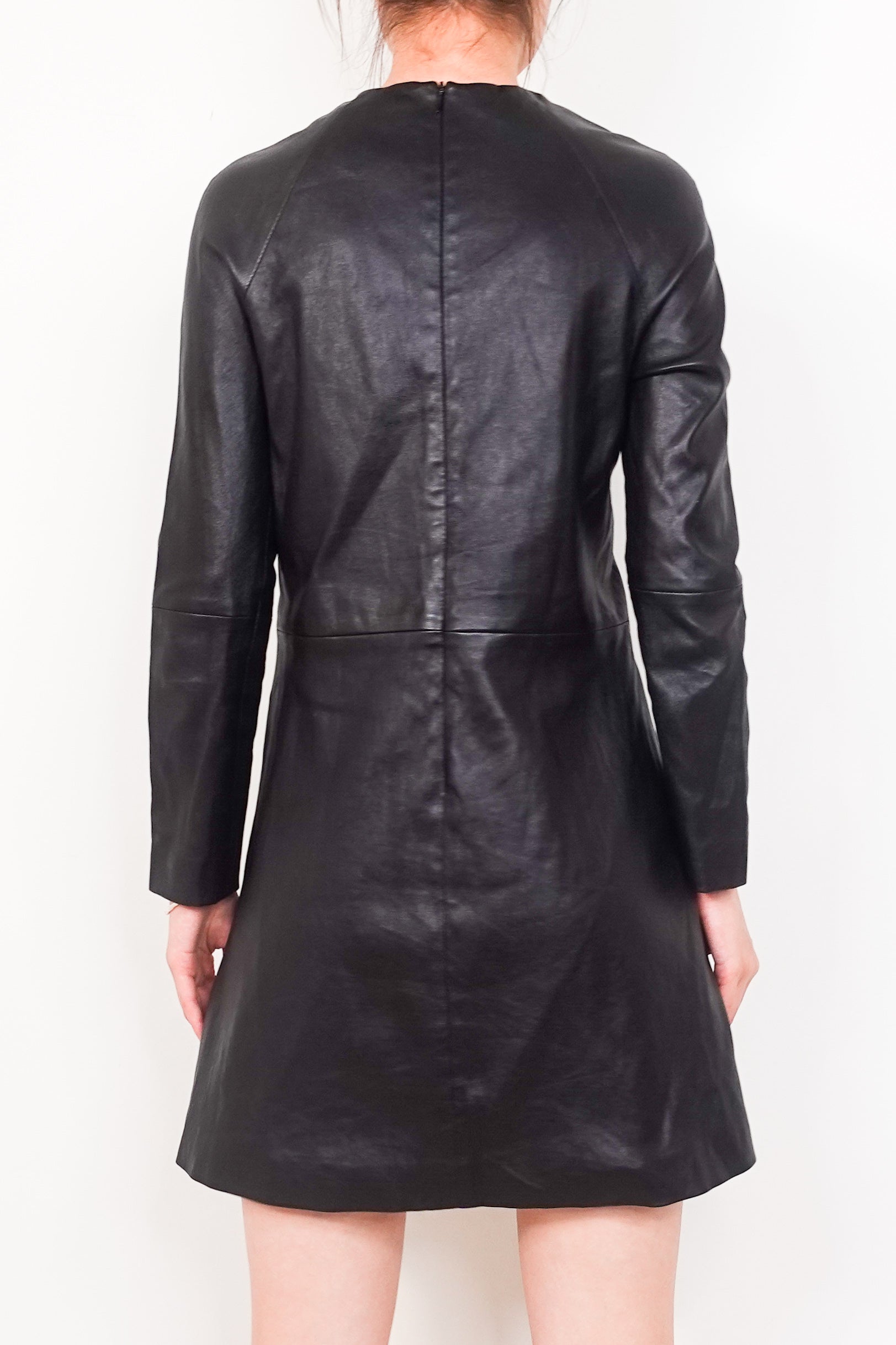 Leather long sleeve mini dress RRP £2000