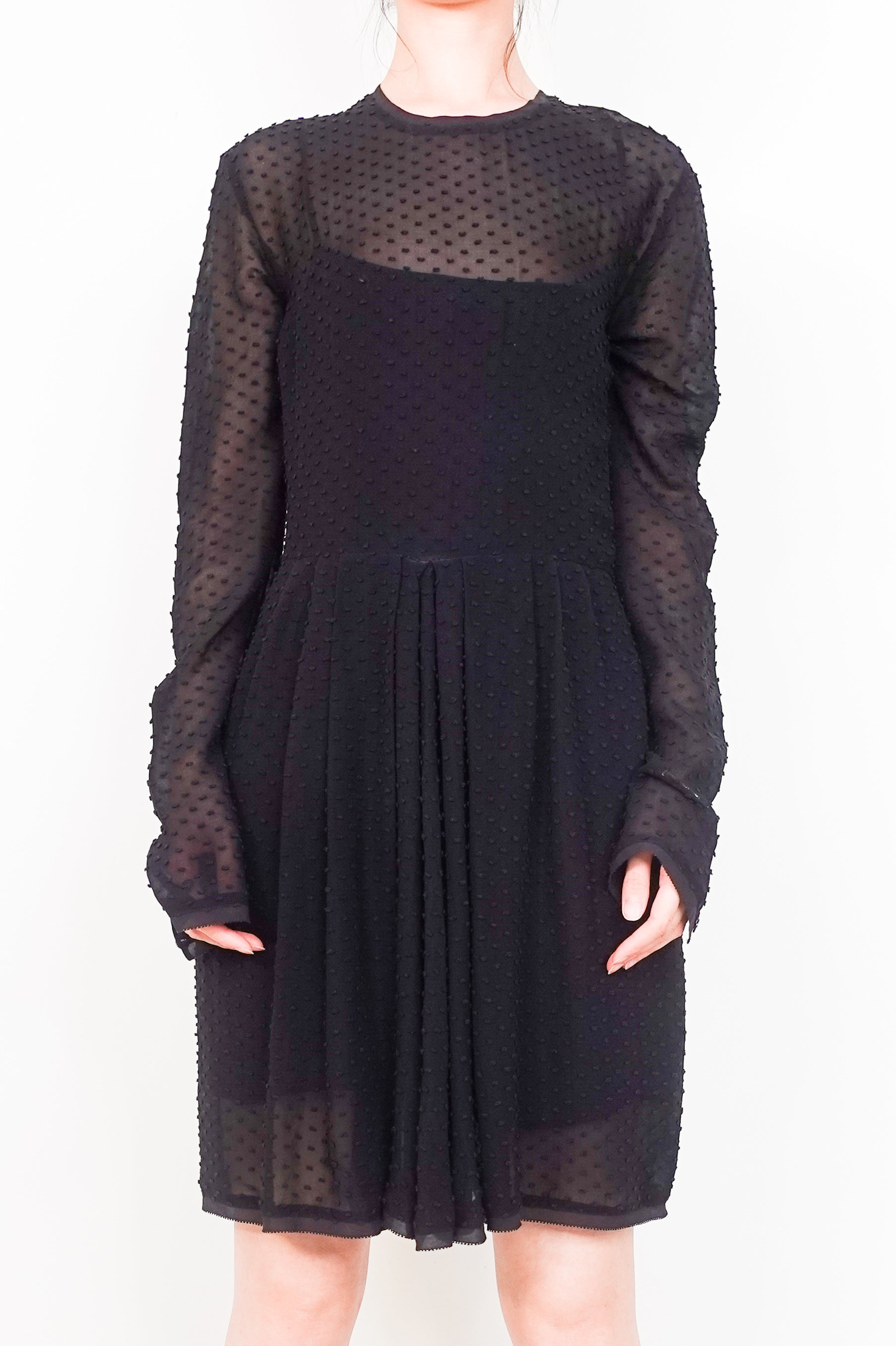 Black polka dot dress RRP £350