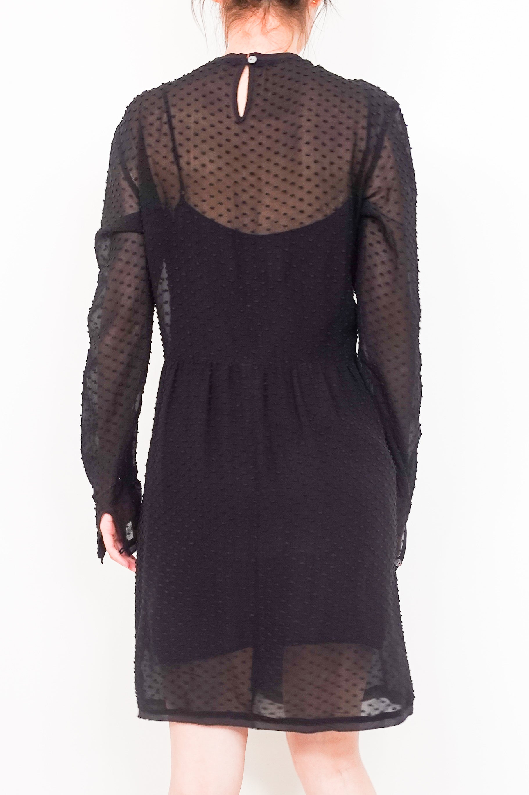 Black polka dot dress RRP £350