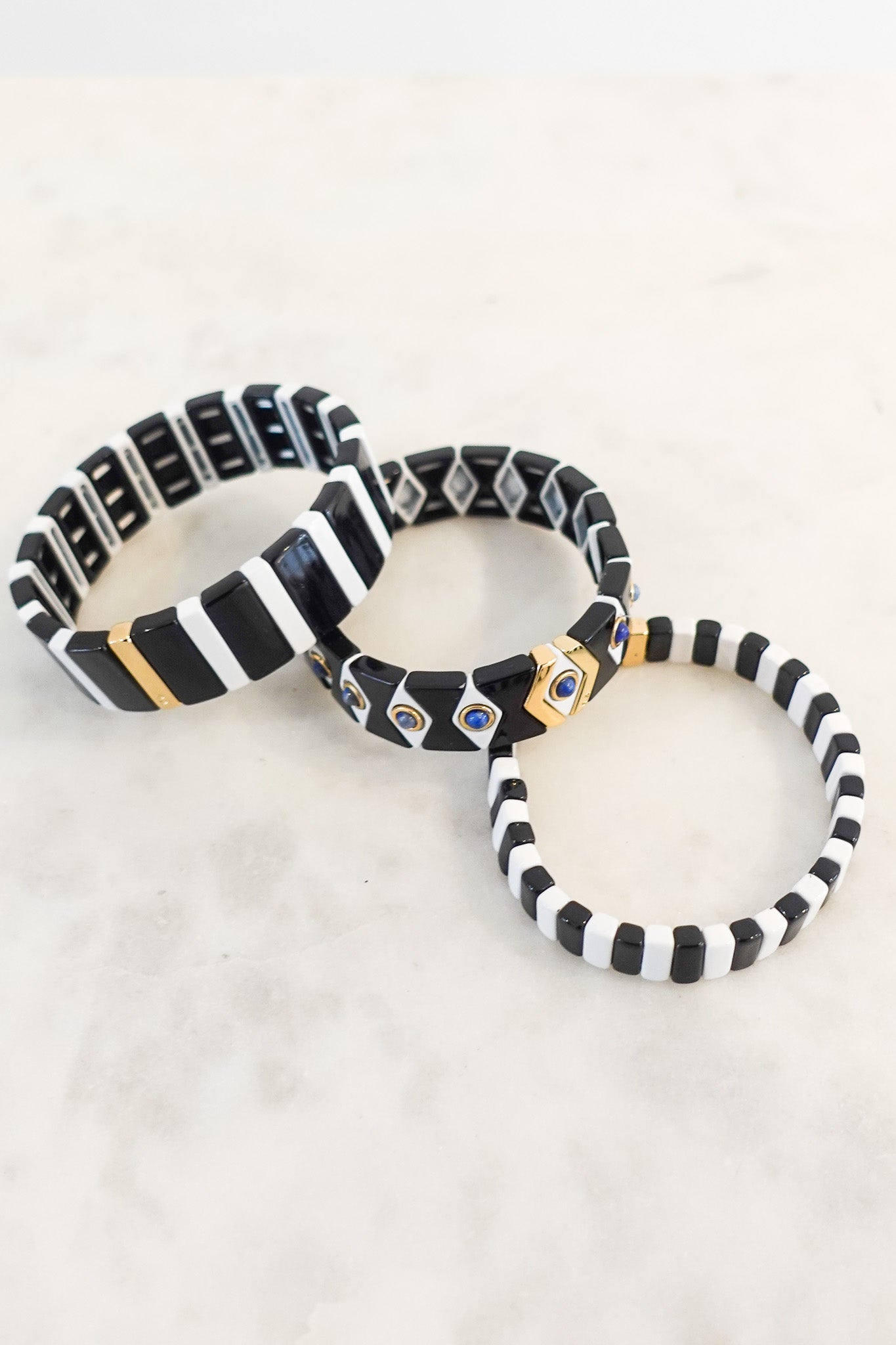 Black and white bracelet set RRP £225