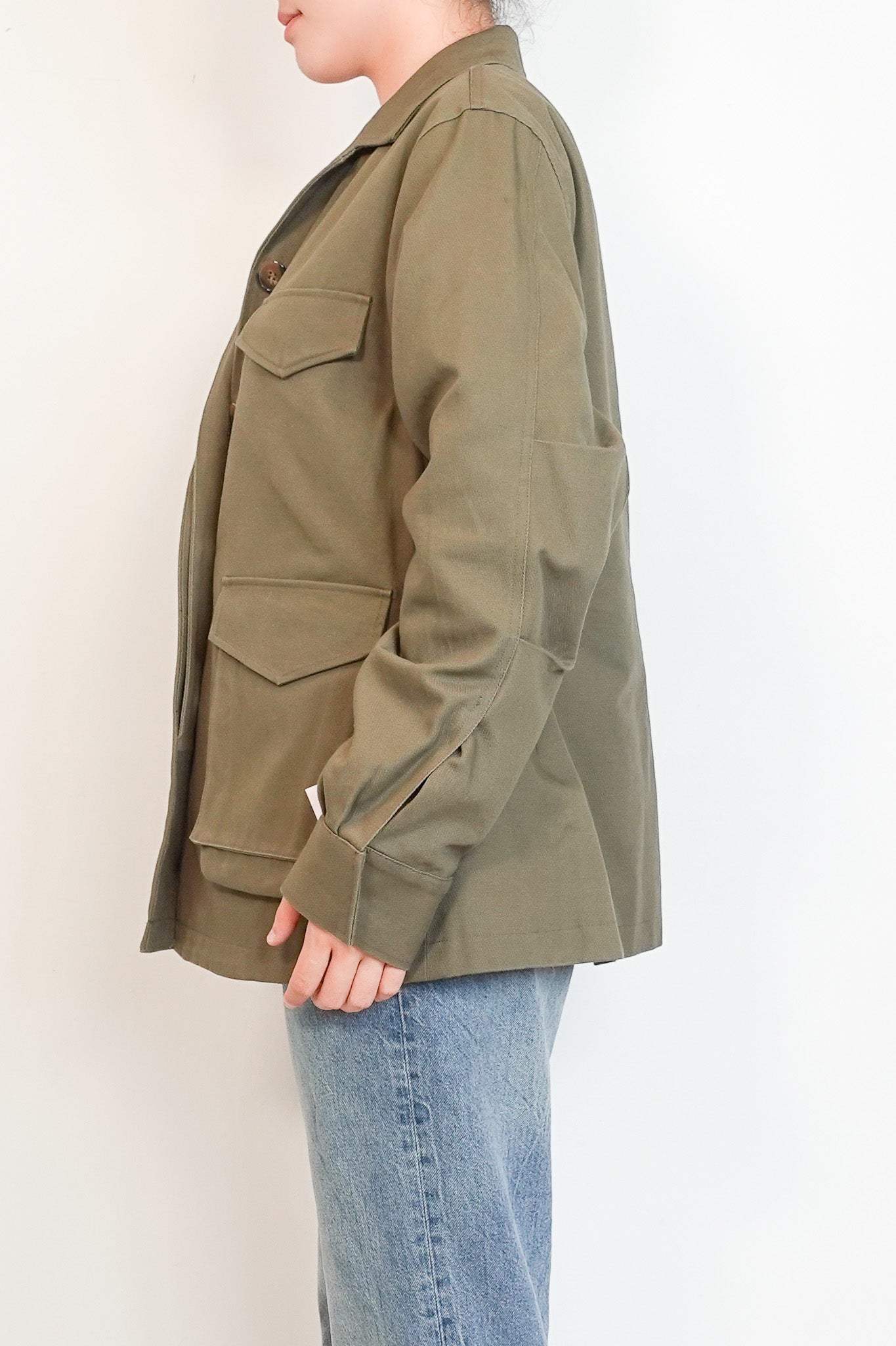 Toteme Army Button Front Khaki Jacket RRP £480| Authentic Preloved