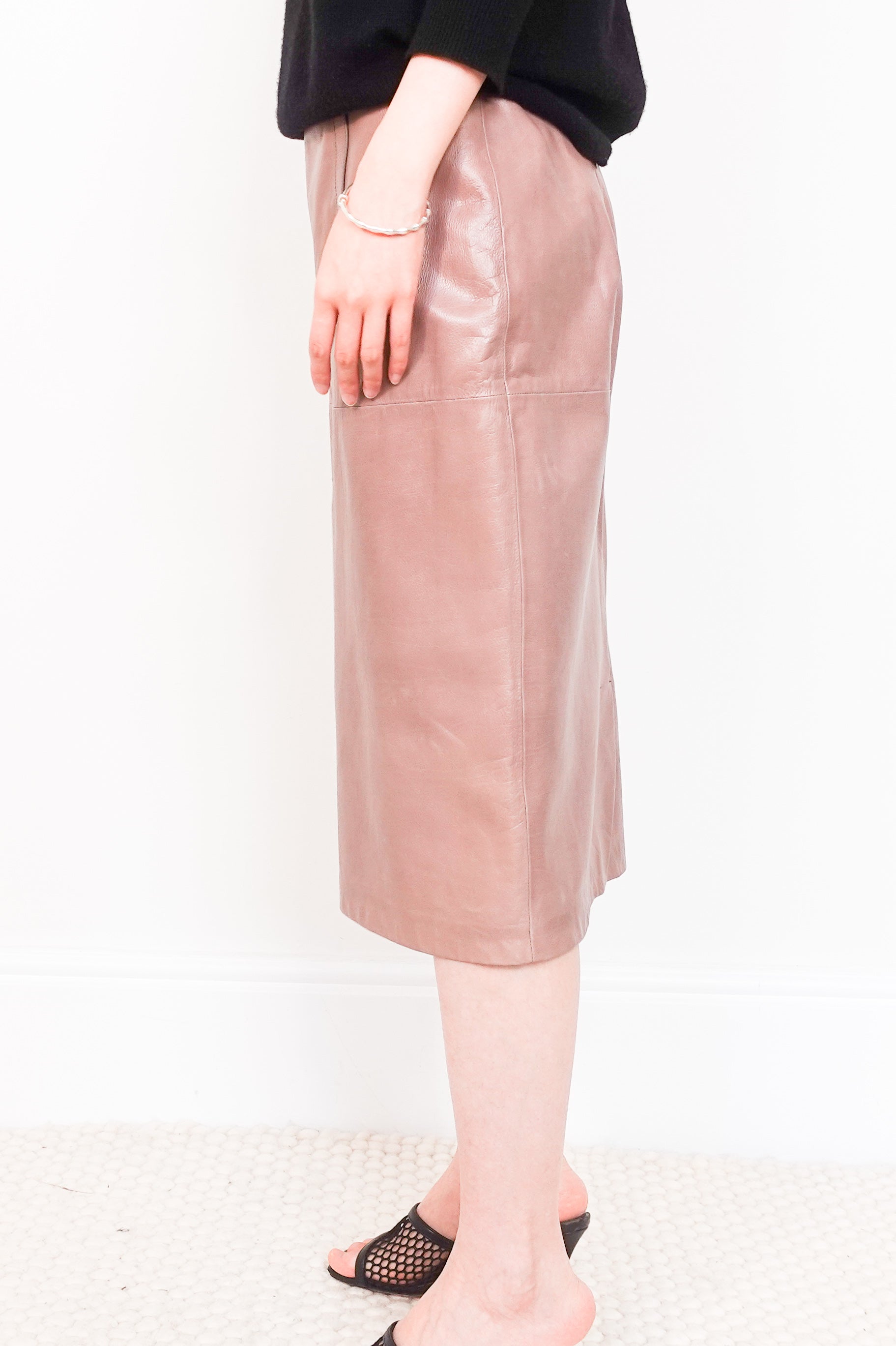 Taupe leather skirt RRP £200