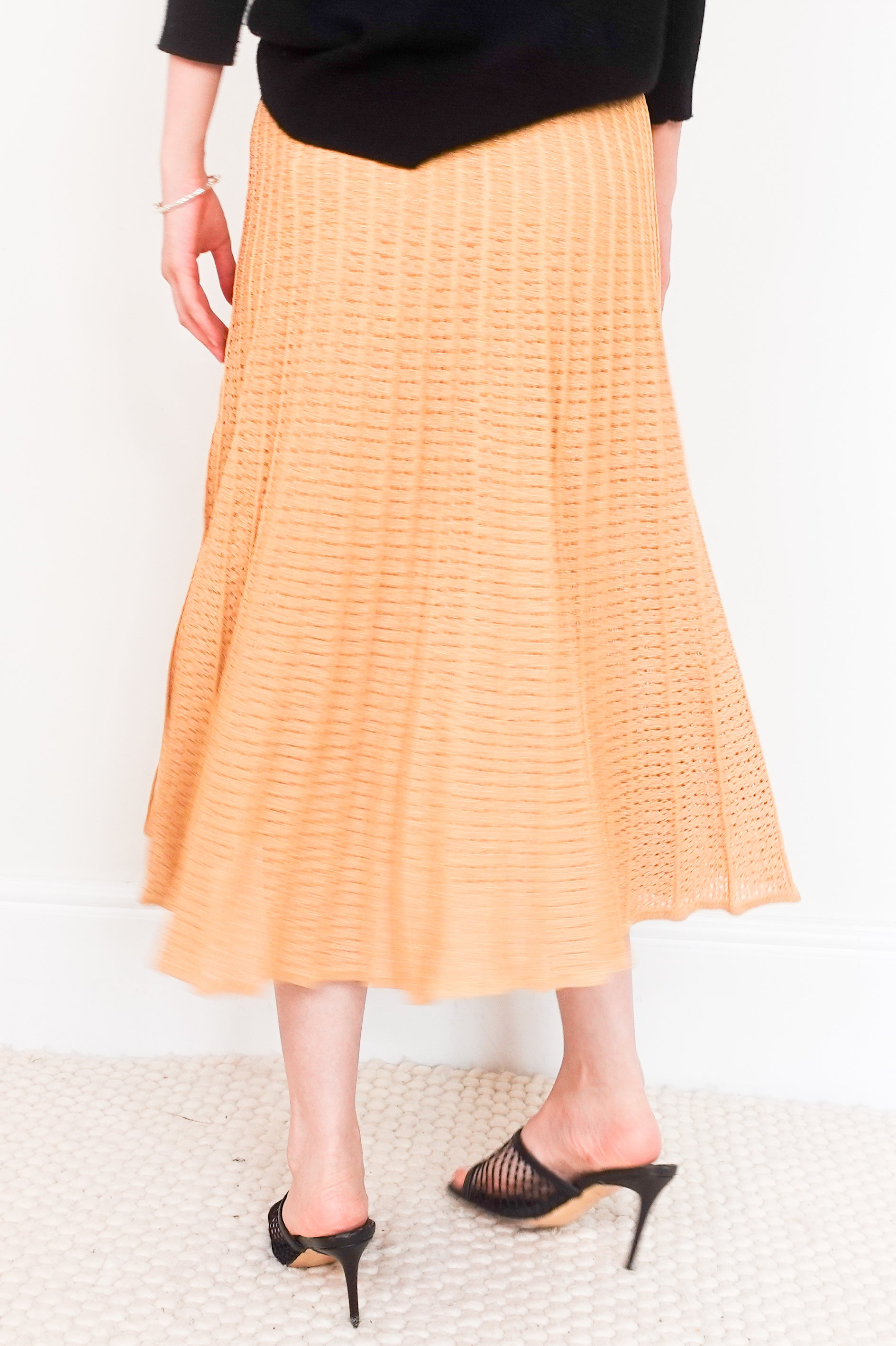 Pointelle knit midi skirt RRP £195