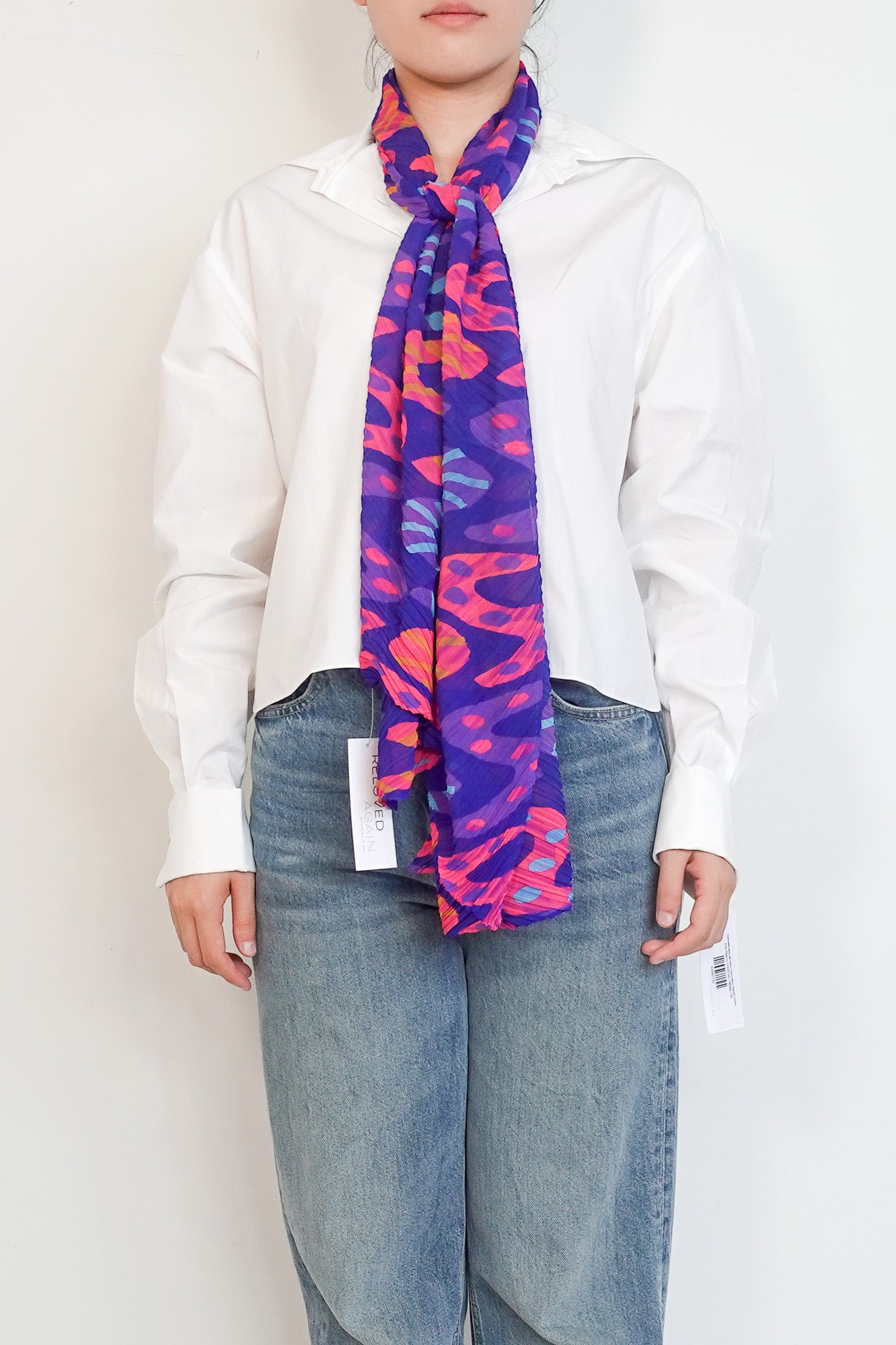 Pleats Please Blue Purple and Pink Scarf | Authentic Preloved