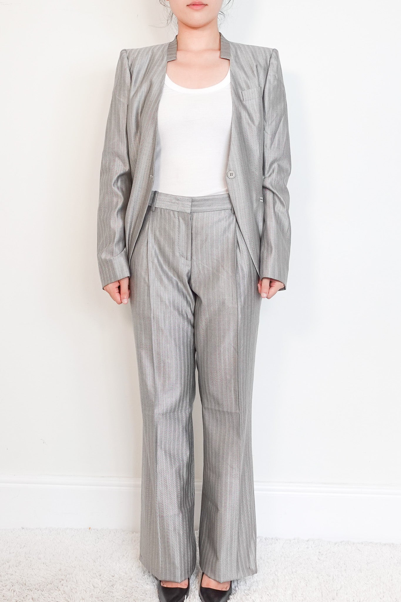 Alexander McQueen Herringbone Suit skirt and trousers Set | Authentic Preloved