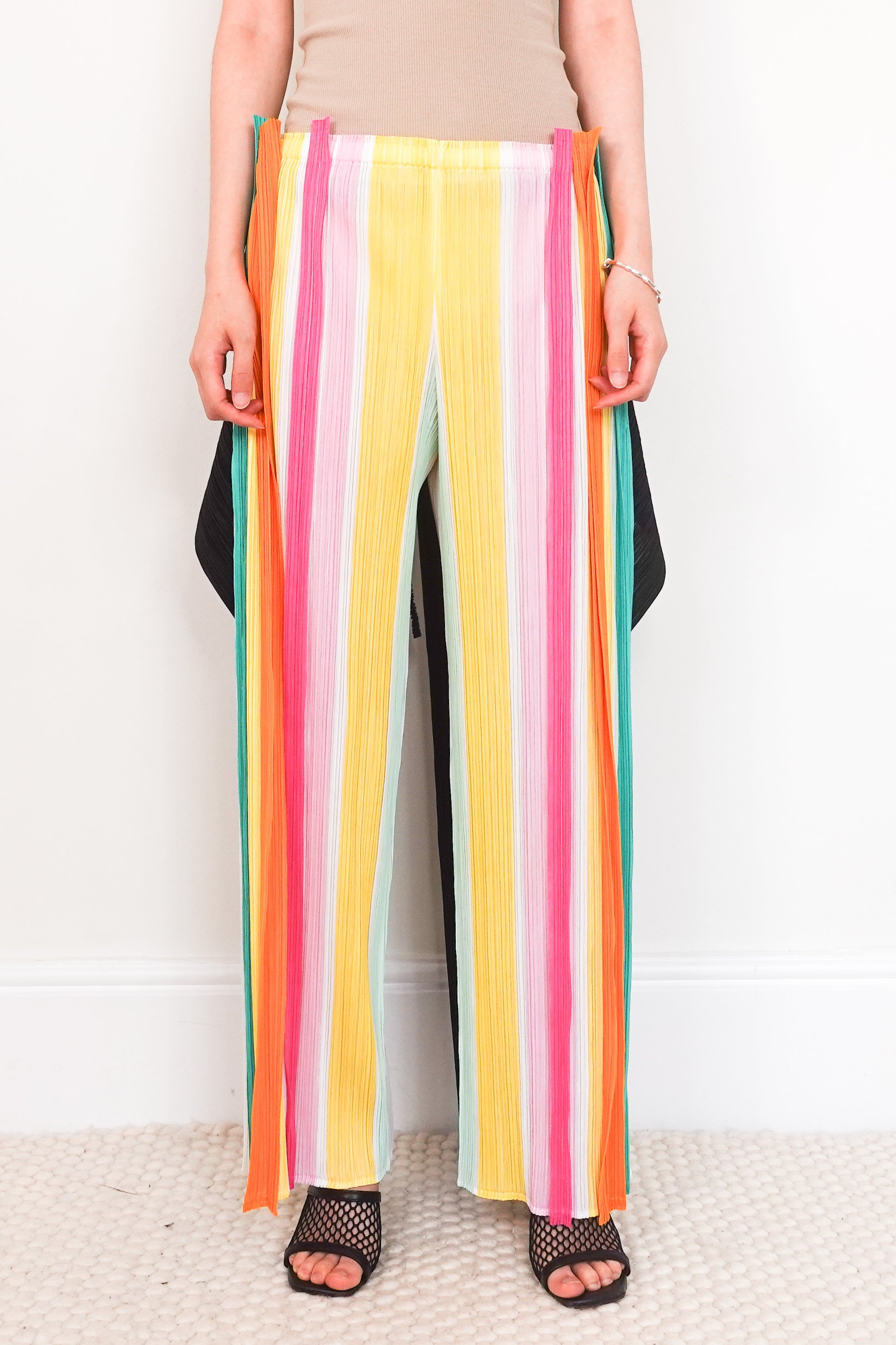 Multicoloured pleated trousers RRP £300