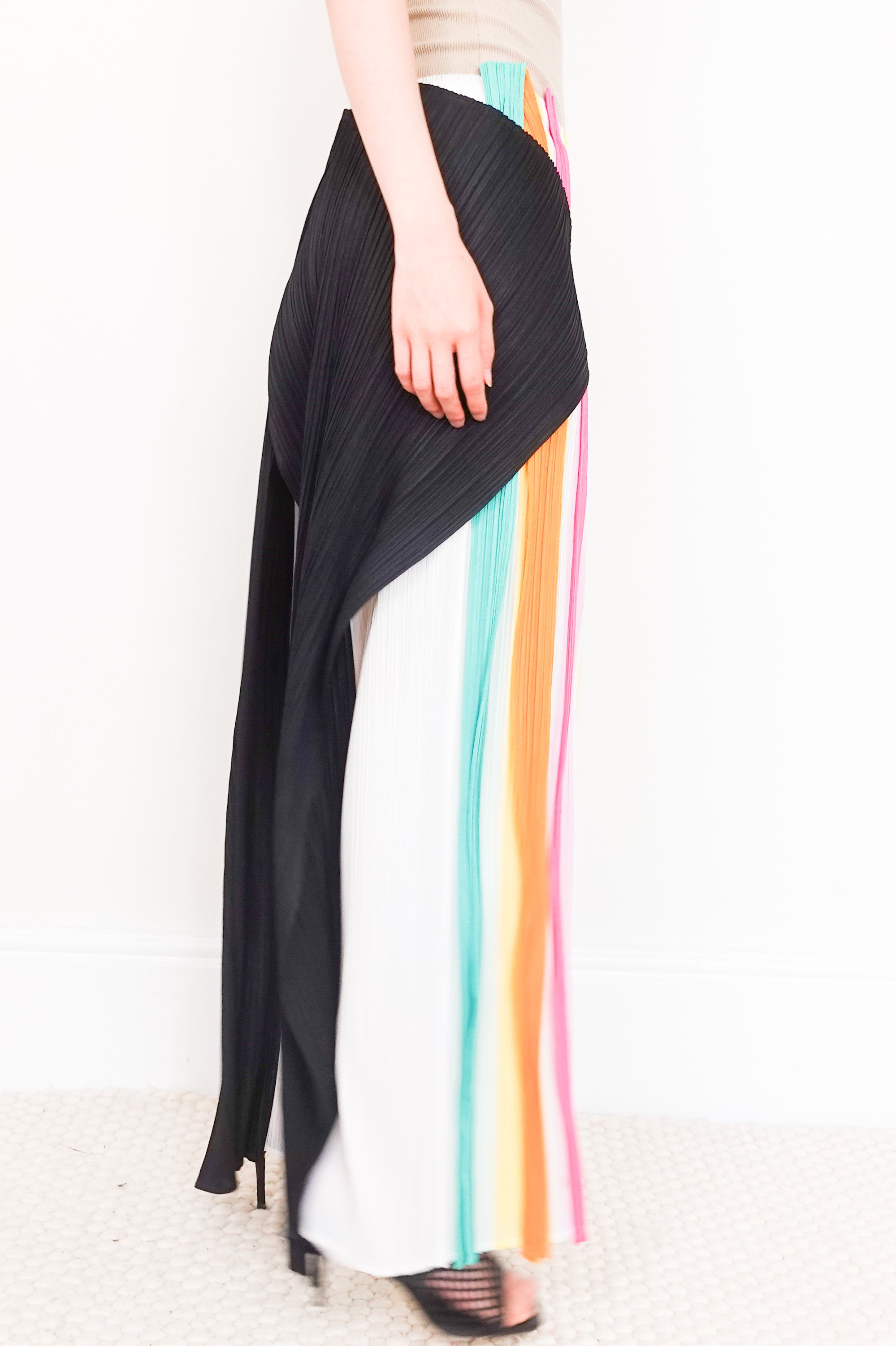 Multicoloured pleated trousers RRP £300