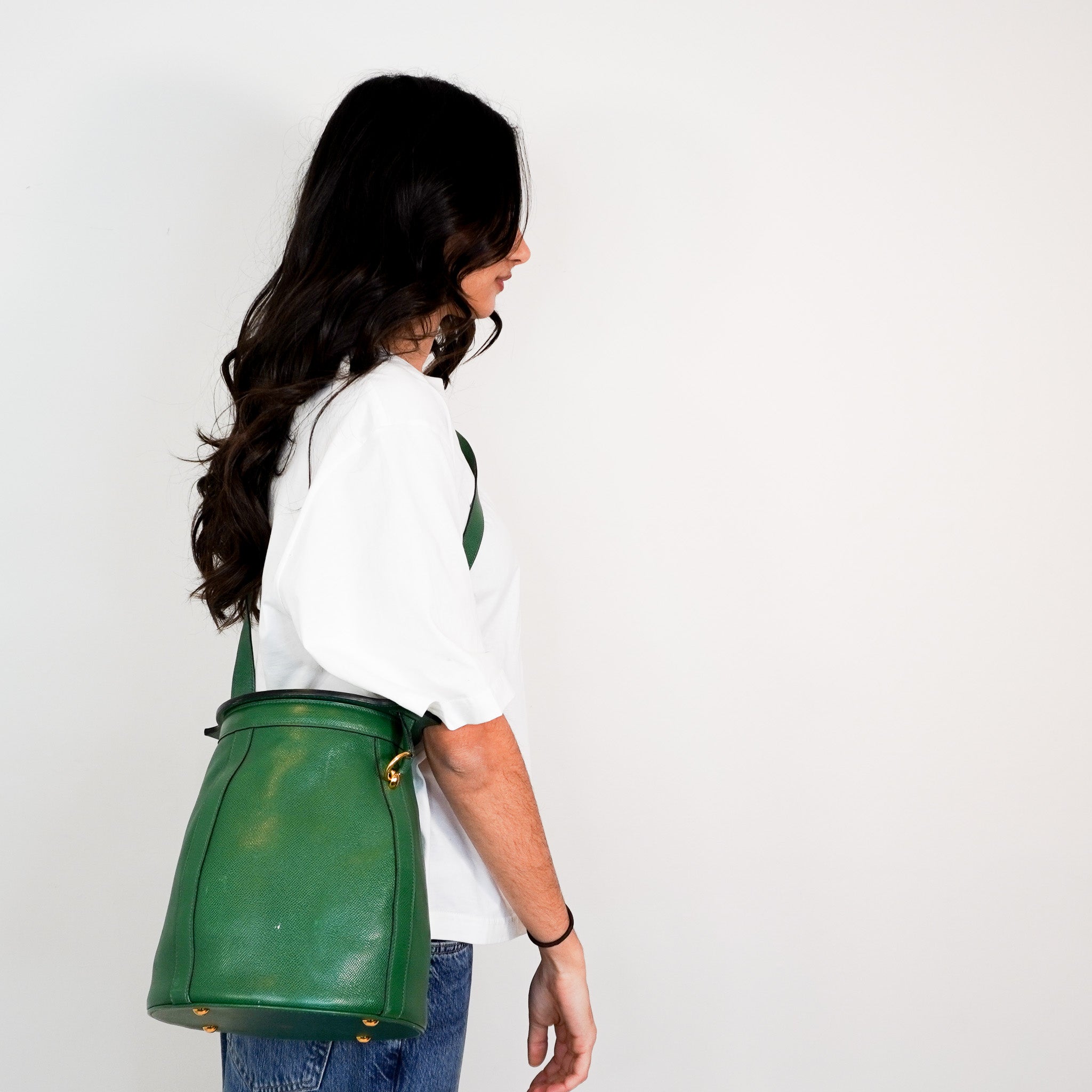 Hermès Vintage Farming Bag in Bambou Colour | Authentic Preloved - Reloved Again