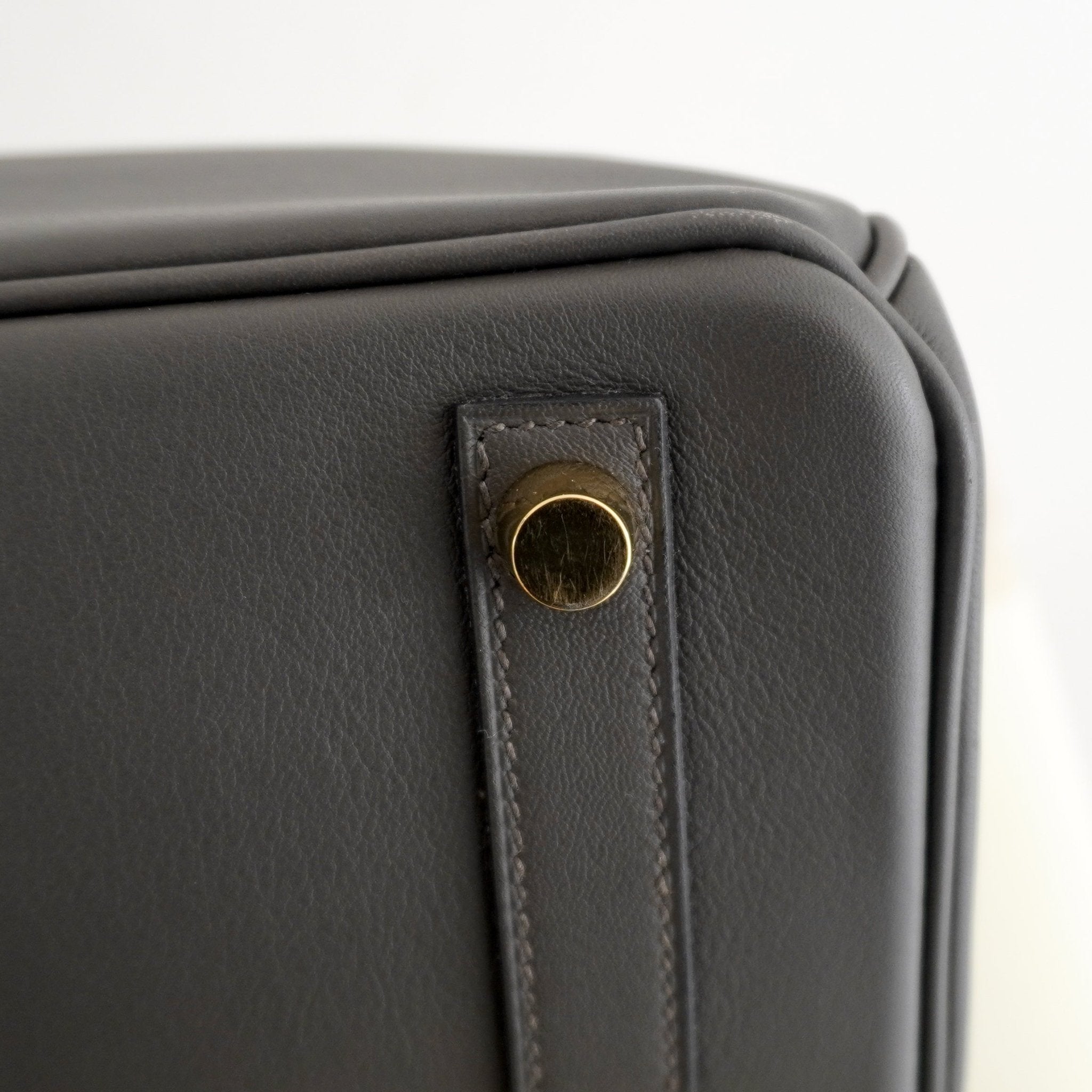 Hermès Birkin 25 Retourne Etain Swift Leather Gold-Tone Hardware | Authentic Preloved - Reloved Again