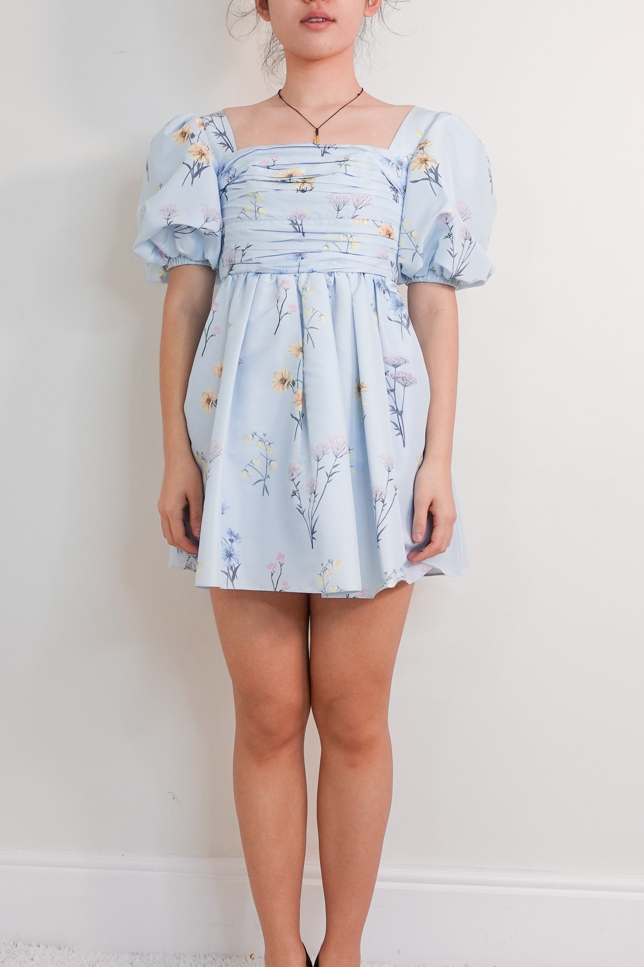 Blue floral mini dress RRP £250