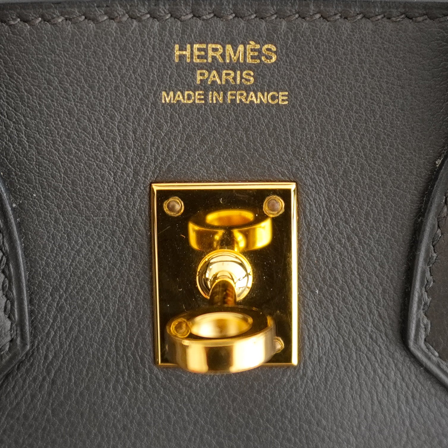 Hermès Birkin 25 Retourne Etain Swift Leather Gold-Tone Hardware | Authentic Preloved