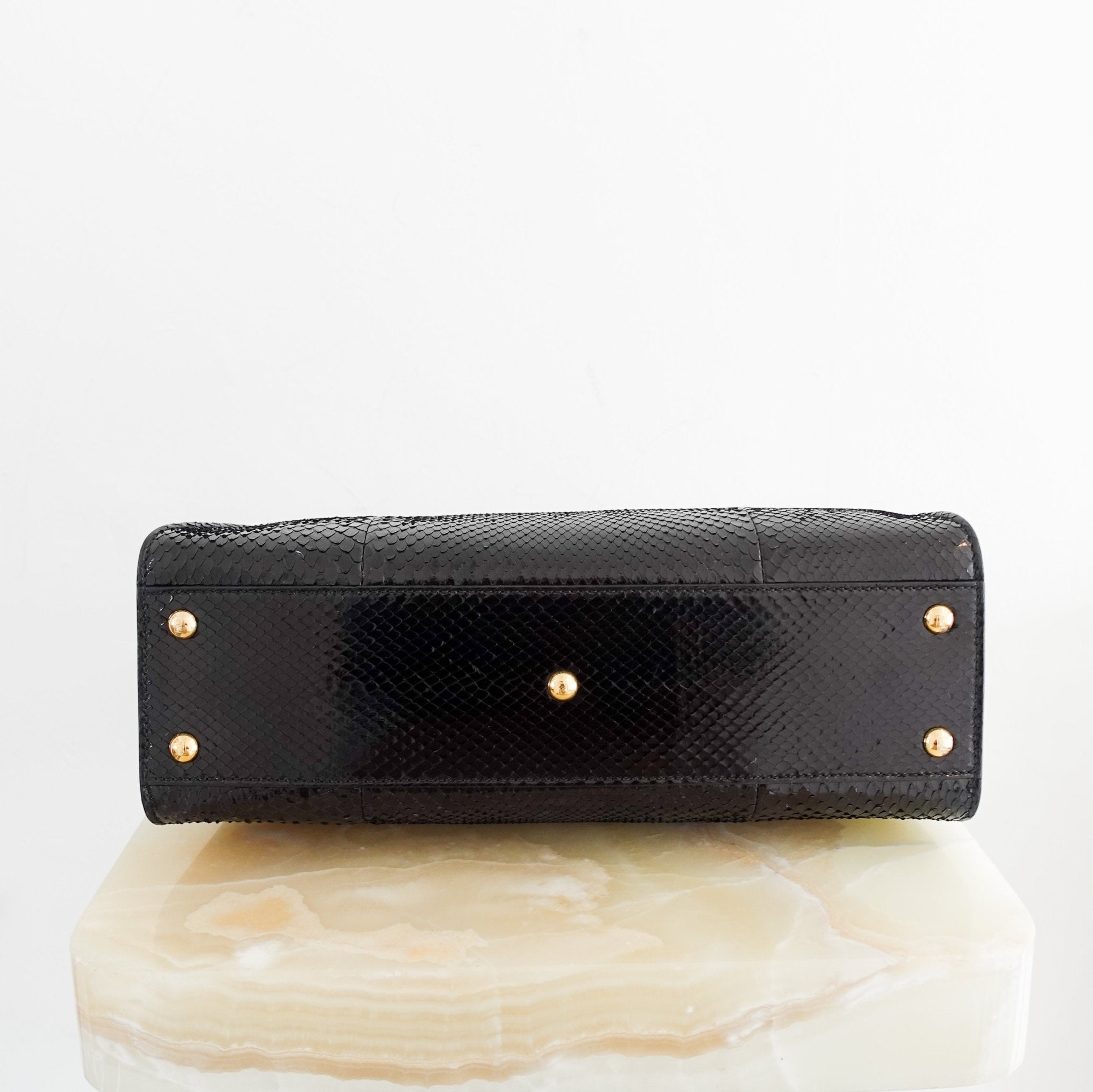 Fendi Black Python Medium Peekaboo bag RRP £5000 | Authentic Preloved - Reloved Again