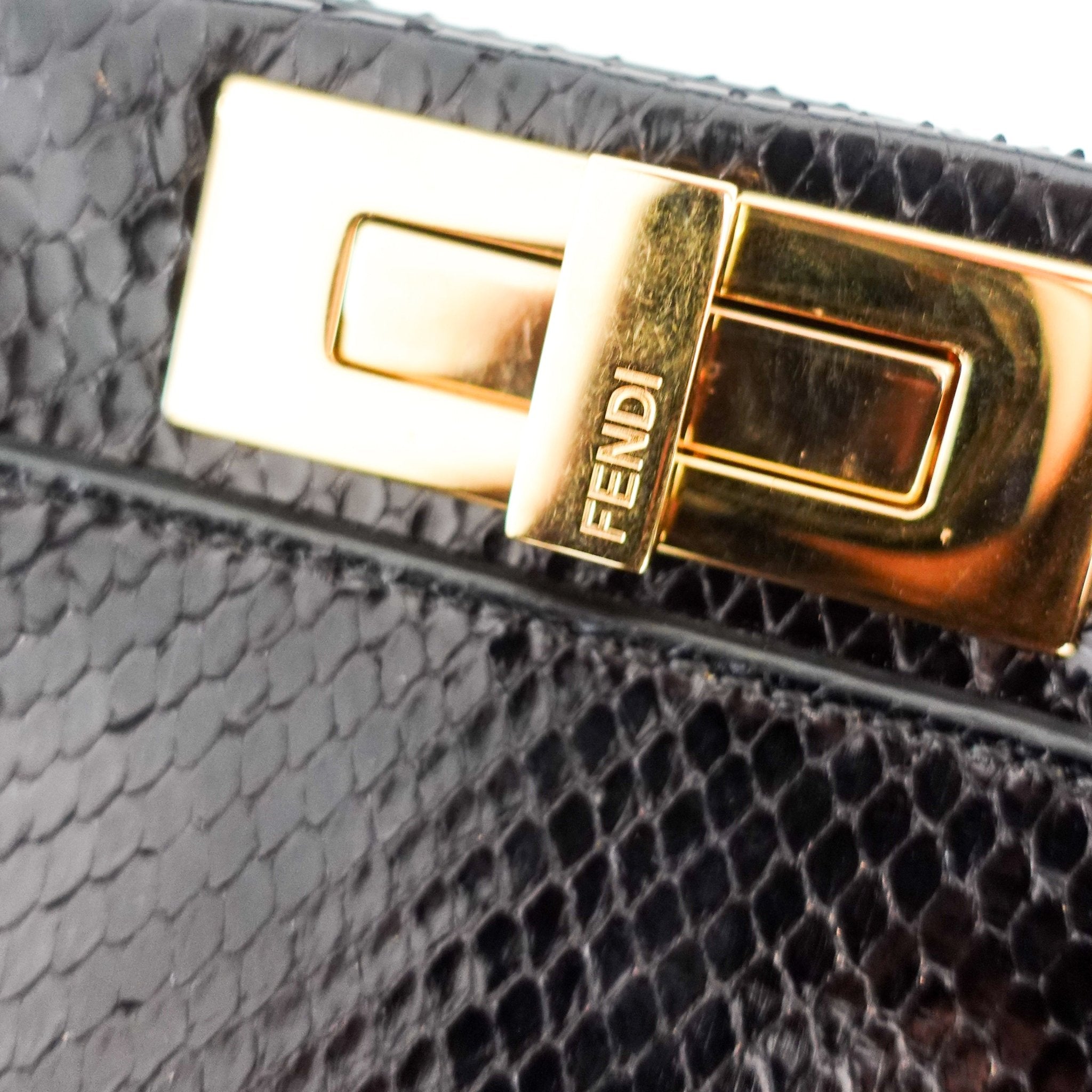 Fendi Black Python Medium Peekaboo bag RRP £5000 | Authentic Preloved - Reloved Again