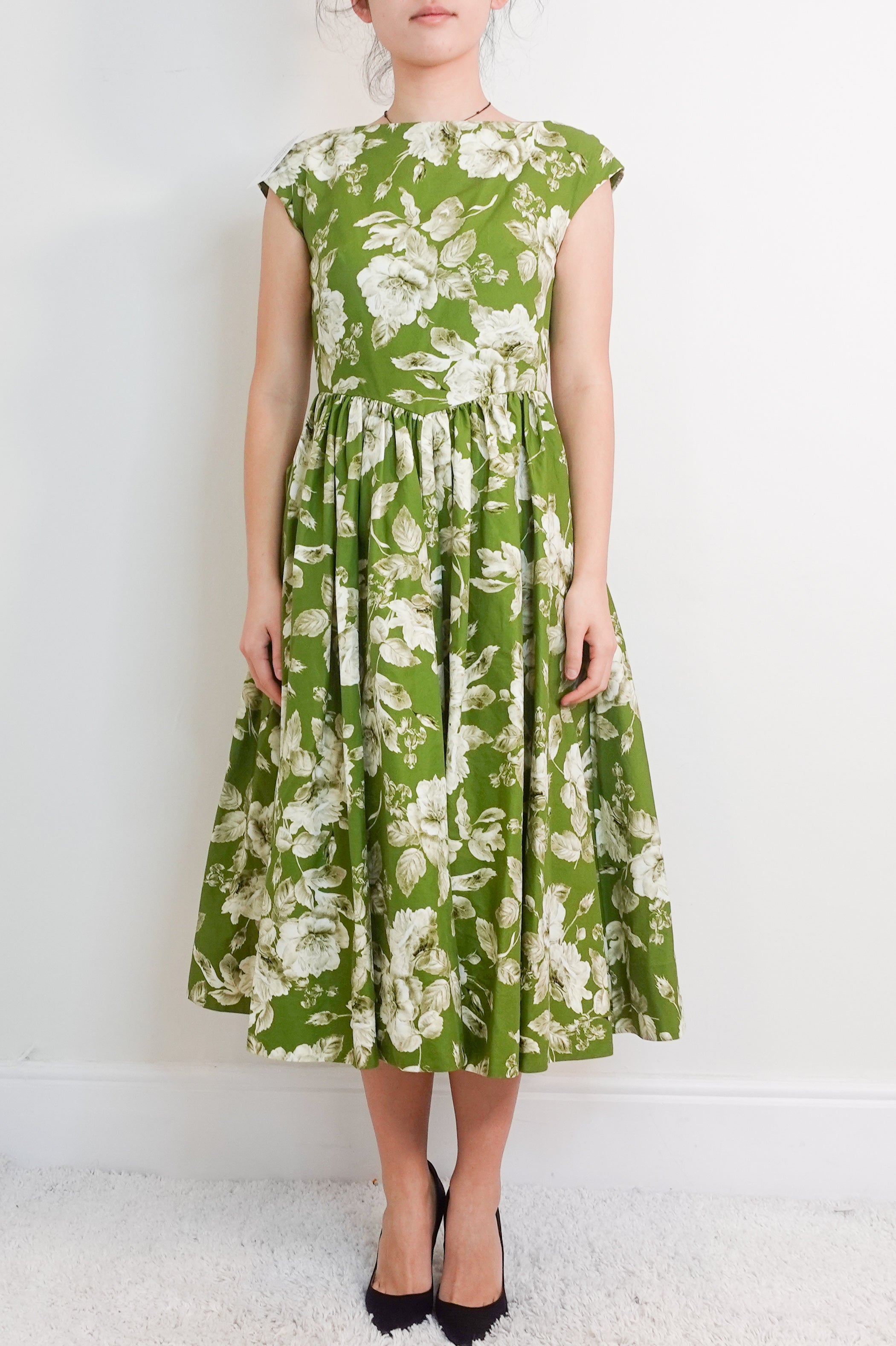 Green floral dress RRP £1.2K