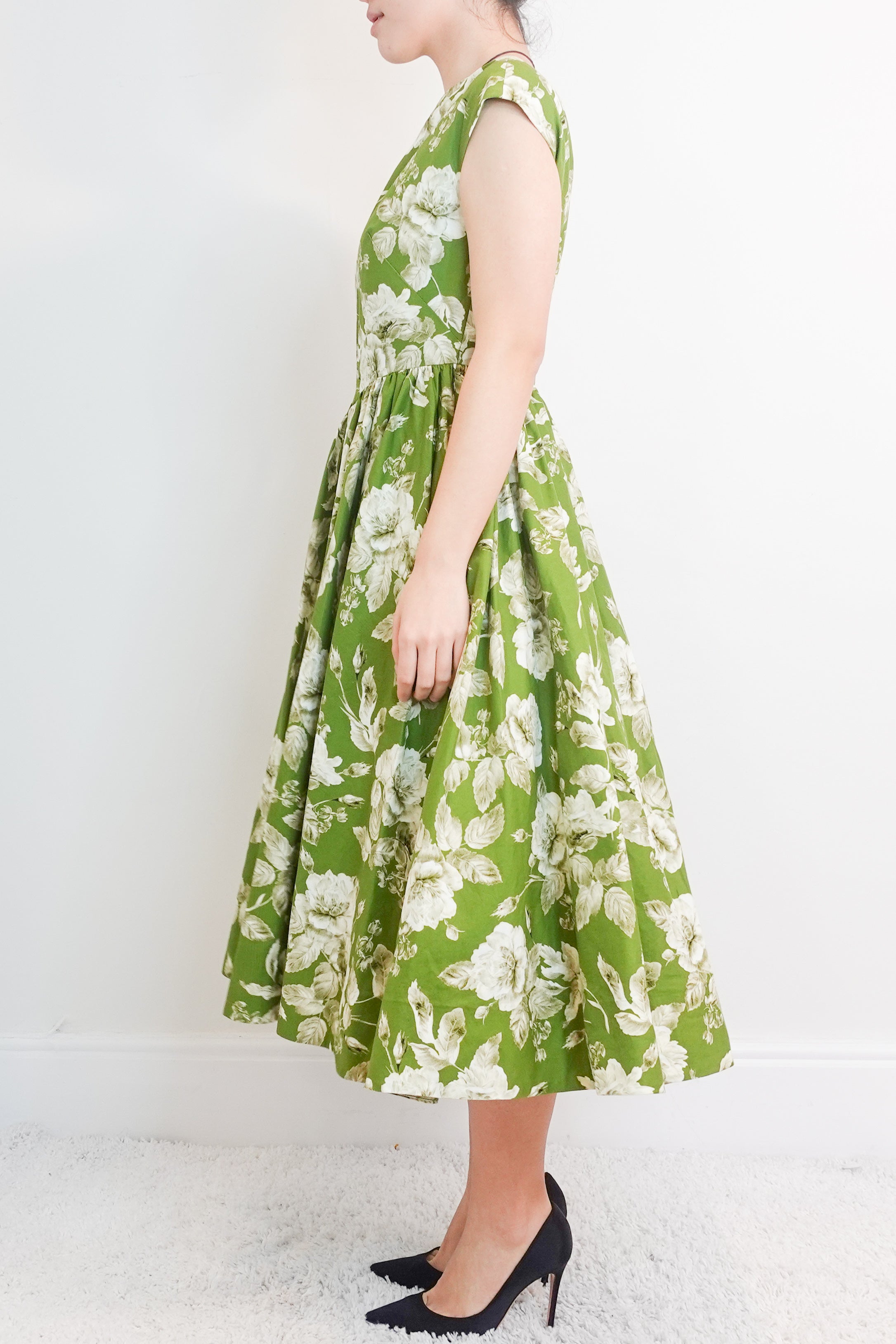 Green floral dress RRP £1.2K