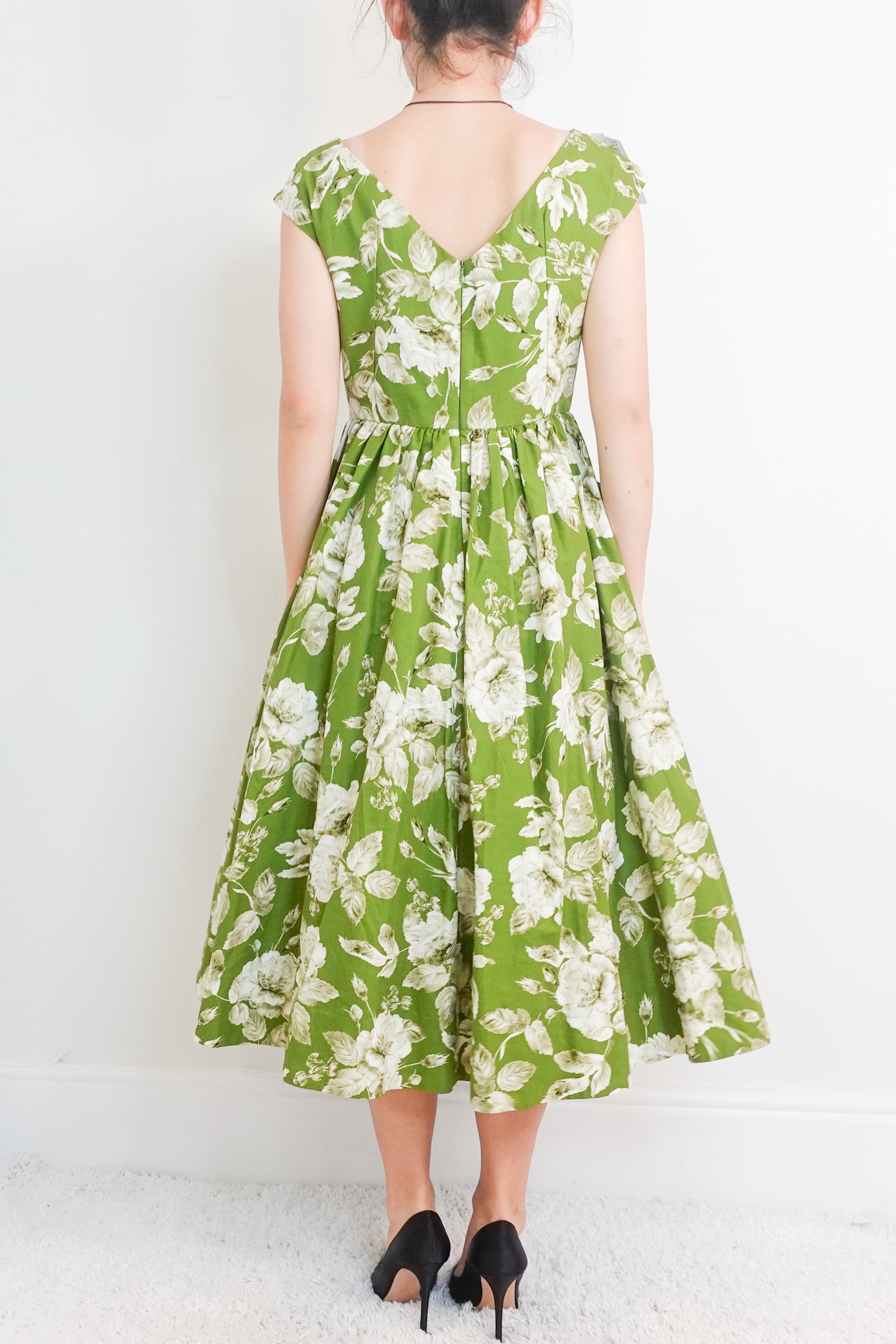 Green floral dress RRP £1.2K