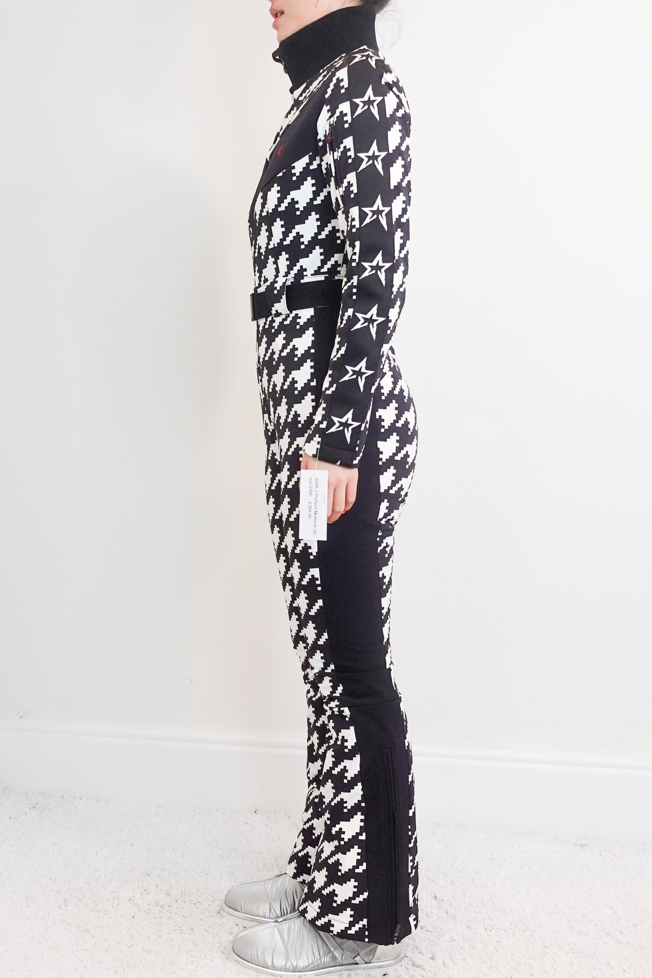 Black and white houndstooth ski suit RRP £995