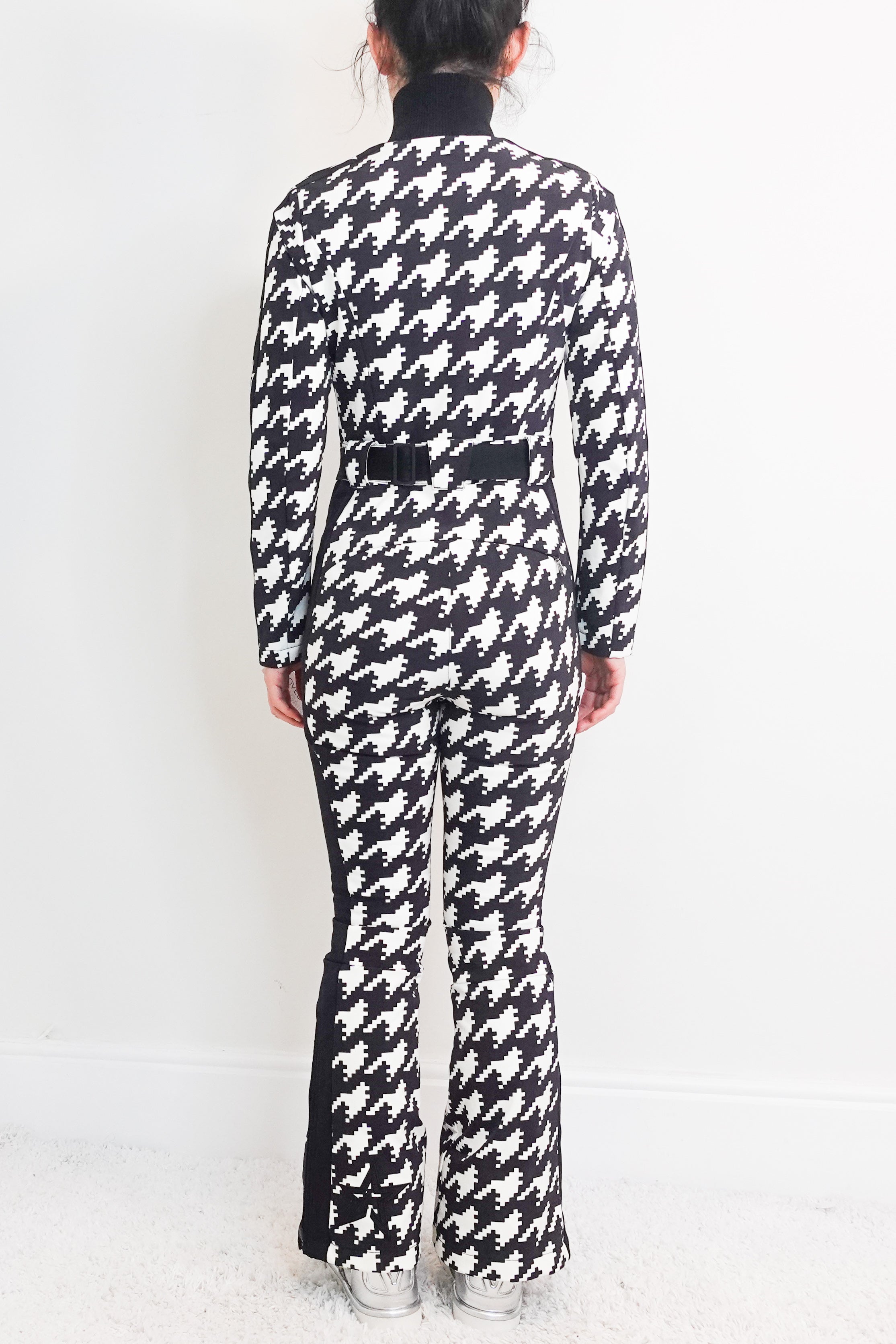 Black and white houndstooth ski suit RRP £995