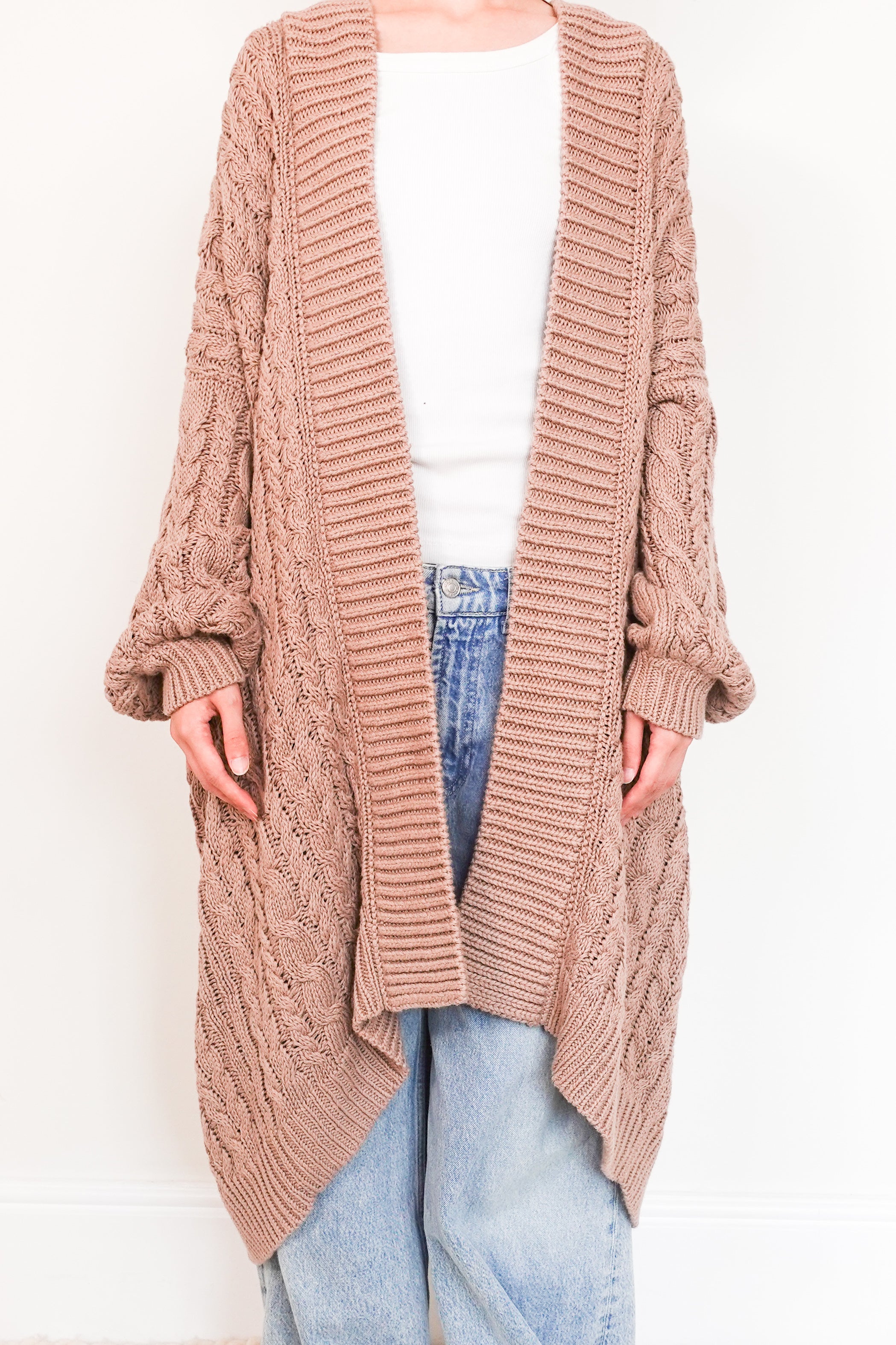 Long line beige cardigan RRP £450