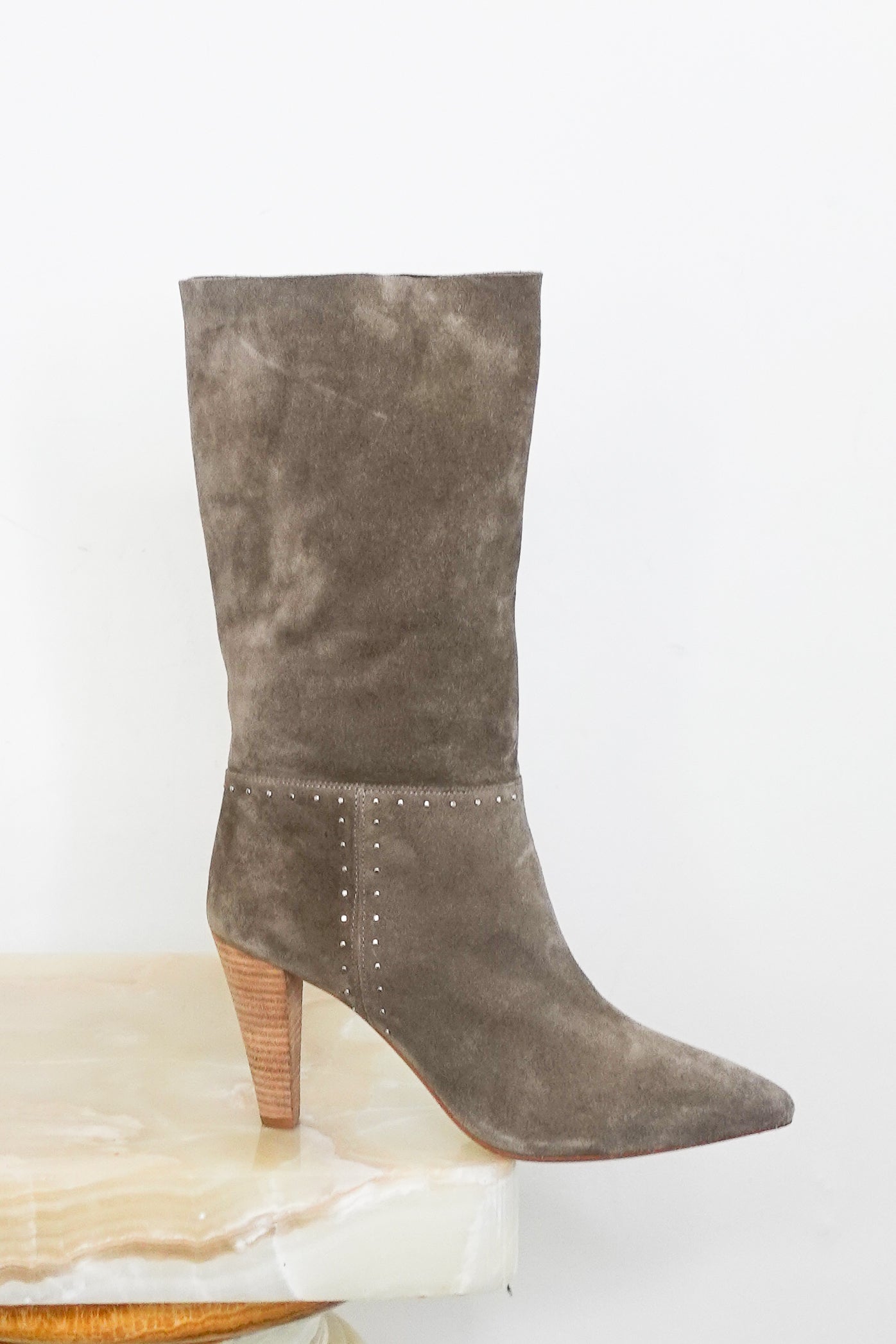 NEW suede slouchy ankle boot beige RRP £350