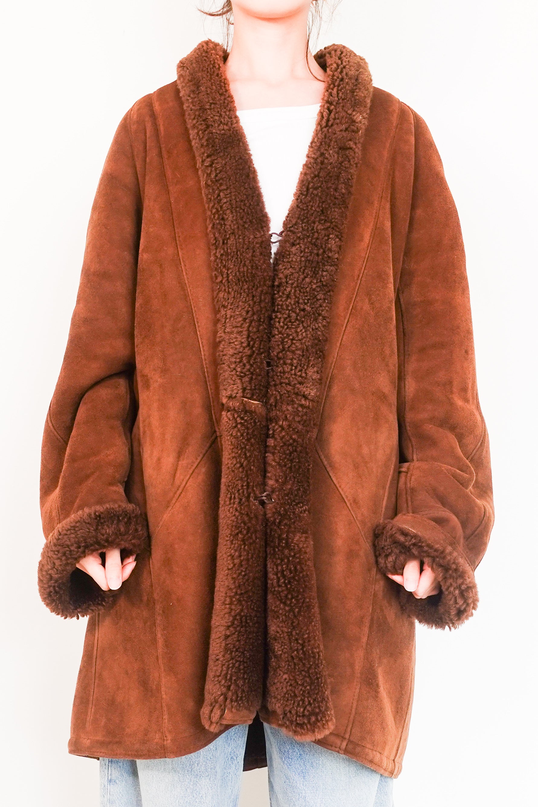 Brown suede coat