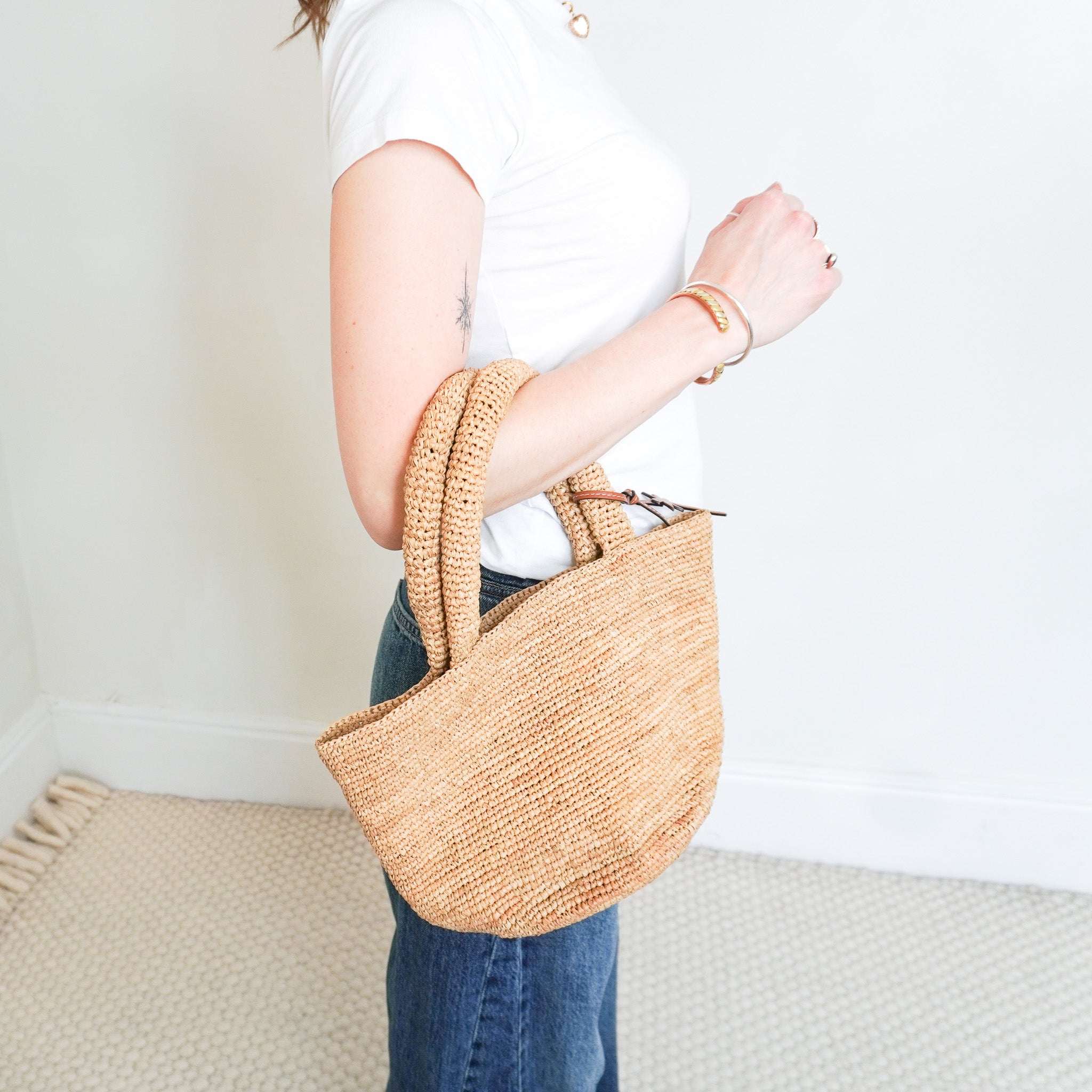 Manebi Raffia Small Bag RRP £180| Authentic Preloved