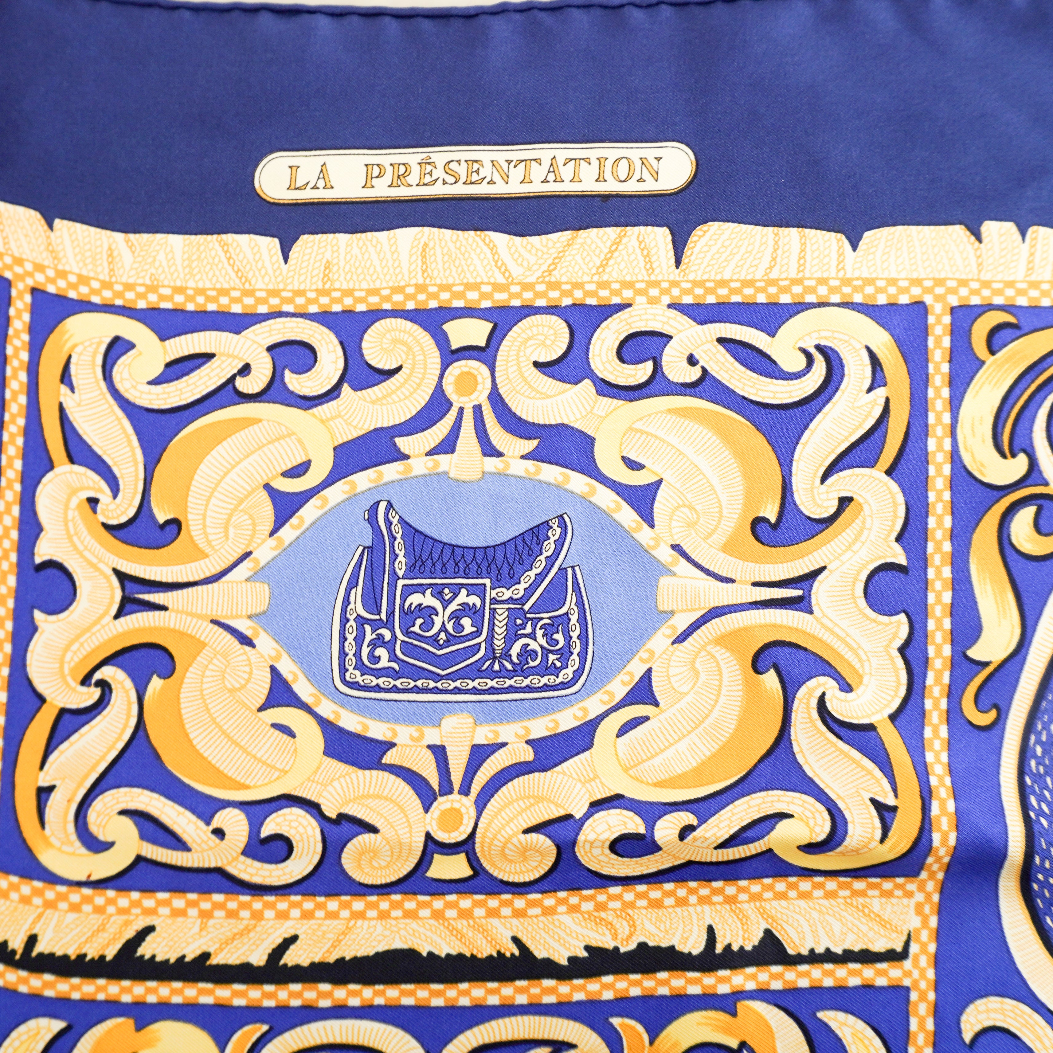 Hermès Blue Carré 90 Twill Scarf (RRP £520) | Authentic Preloved FINAL SALE