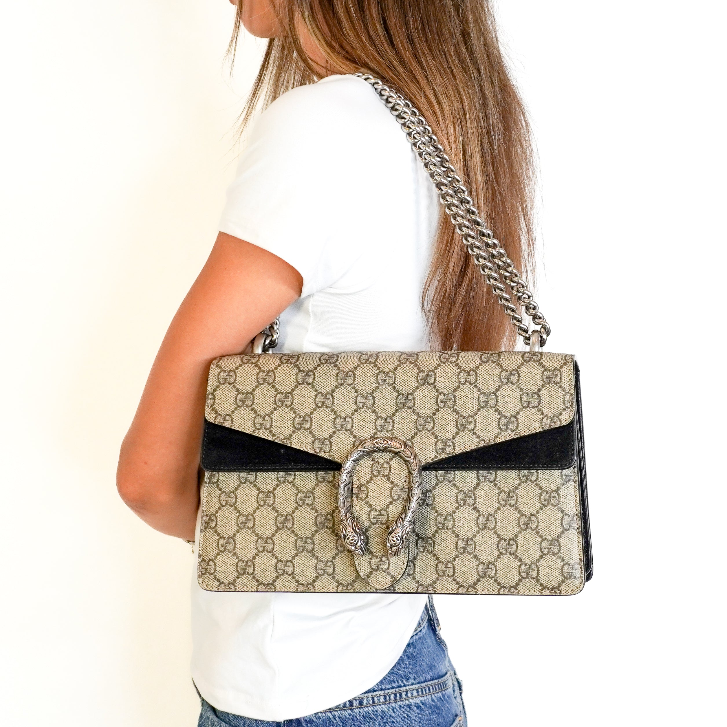 Gucci Dionysus Small GG Supreme Shoulder Bag (RRP £1460) | Authentic Preloved