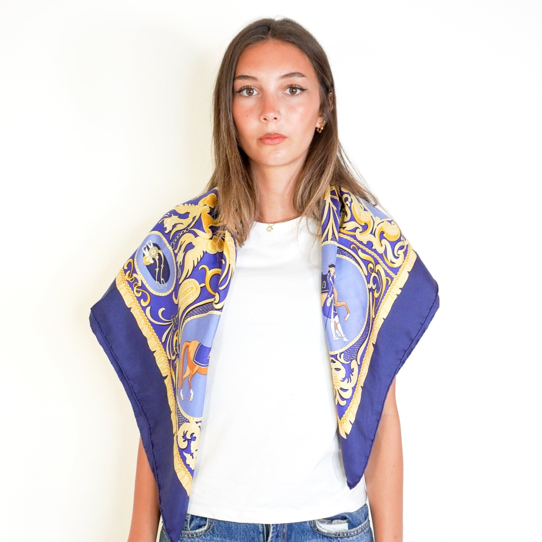 Hermès Blue Carré 90 Twill Scarf (RRP £520) | Authentic Preloved FINAL SALE - Reloved Again