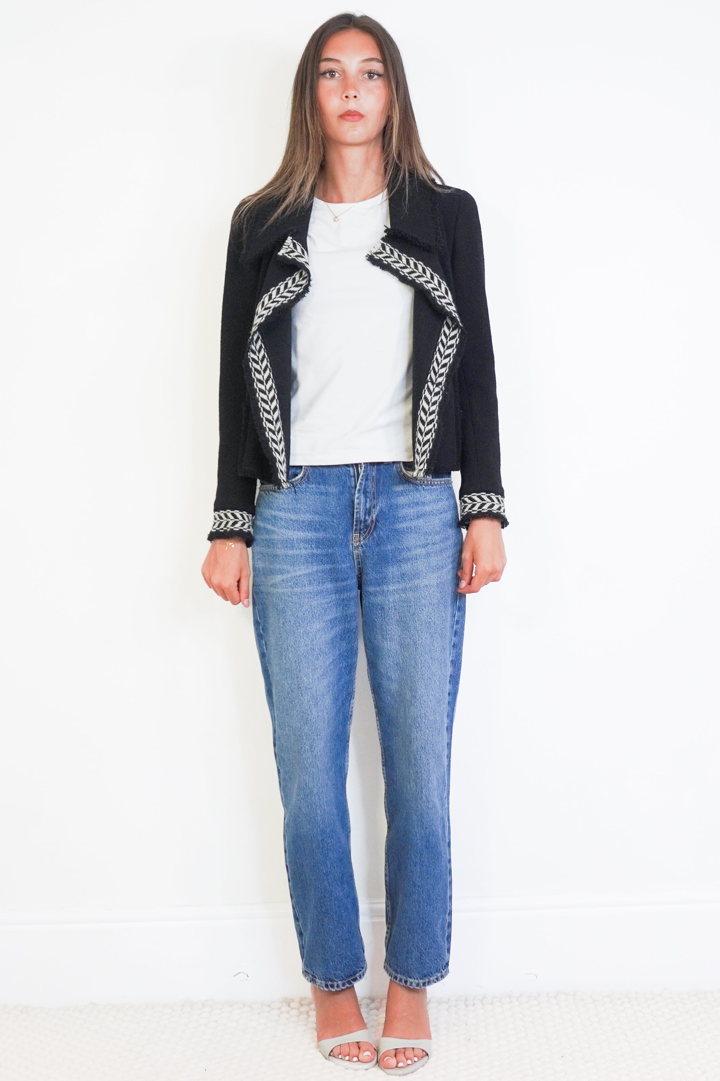 Chanel Wool Blazer with Chevron Details A/W 2004 RRP £2200 | Authentic Preloved