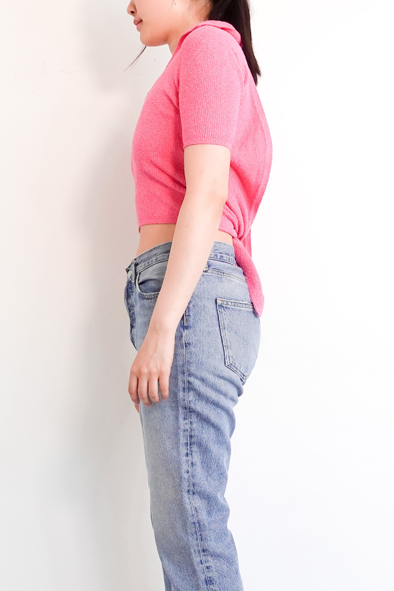 Bright Pink towel-knit top RRP £300