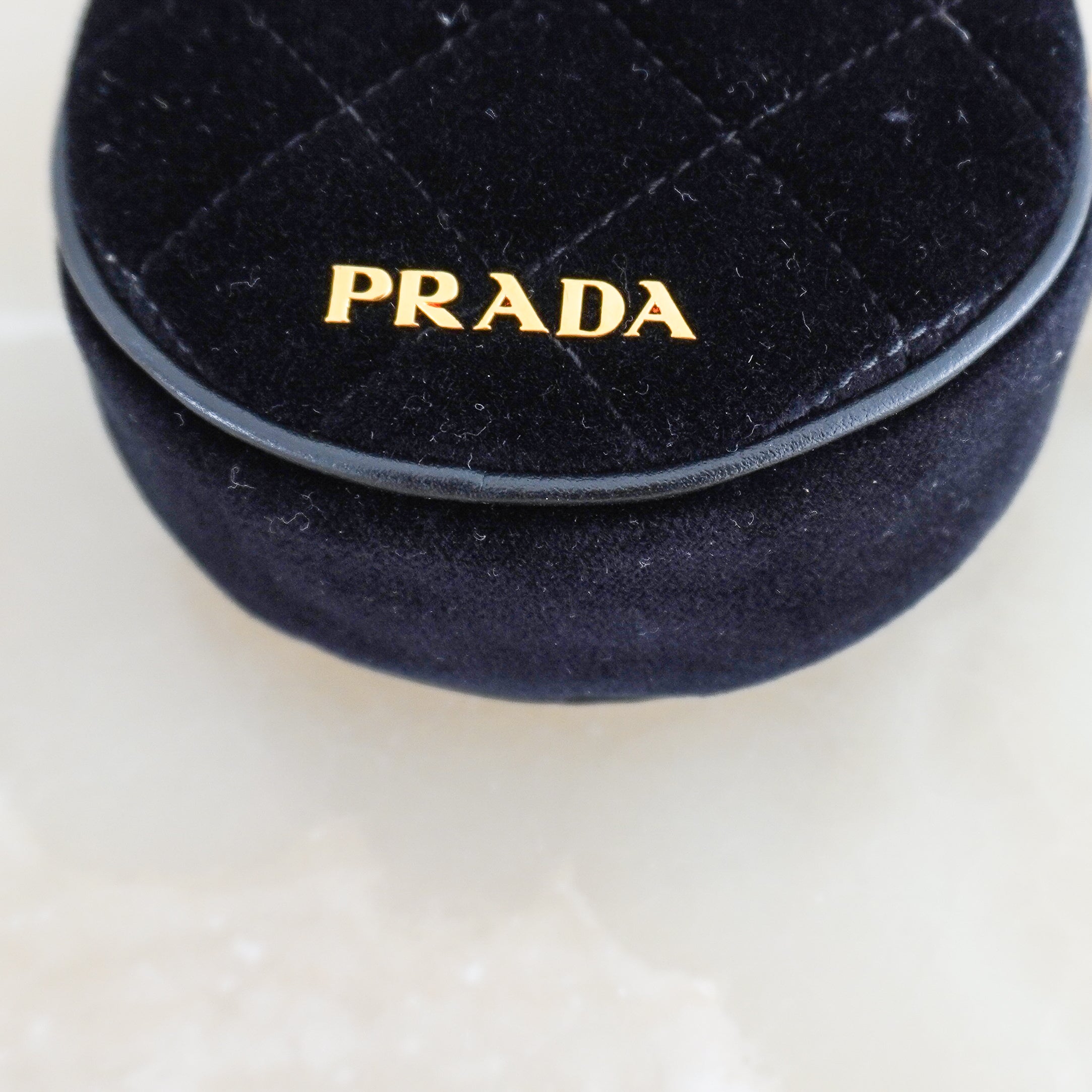 Prada Black Velvet Floral Coin Purse Charm RRP £520 | Authentic Preloved
