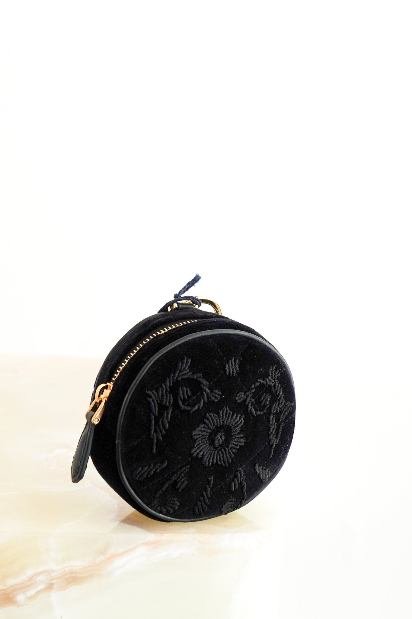 Prada Black Velvet Floral Coin Purse Charm RRP £520 | Authentic Preloved - Reloved Again
