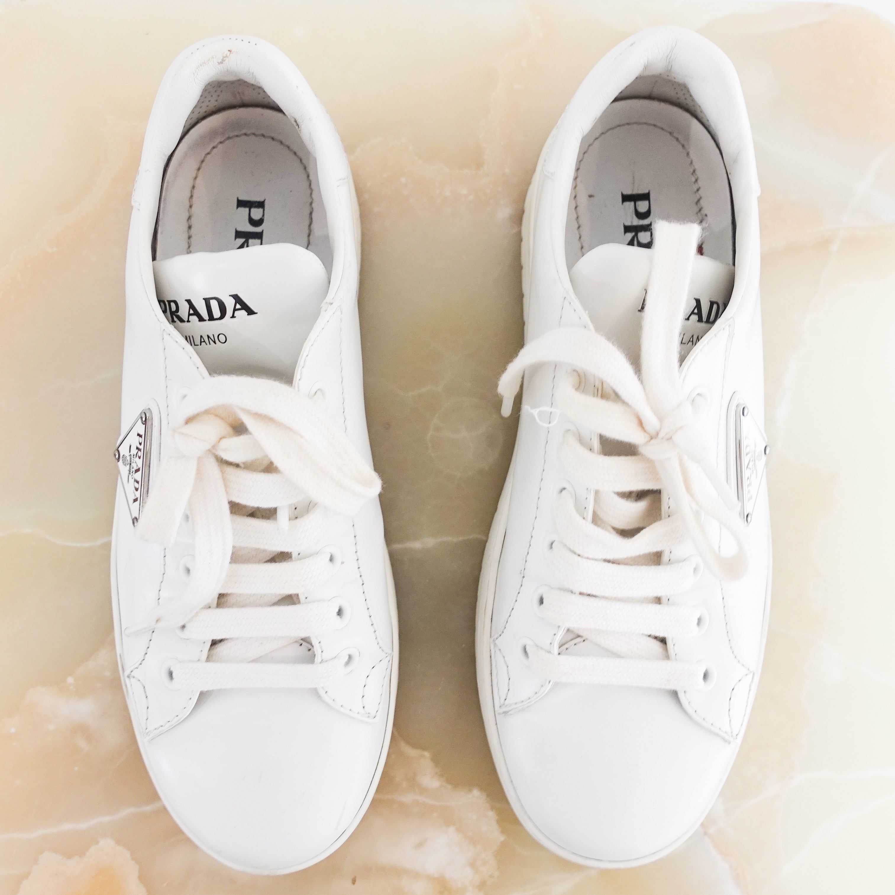 Prada white Low Top Classic trainers RRP £790 | Preloved Authentic