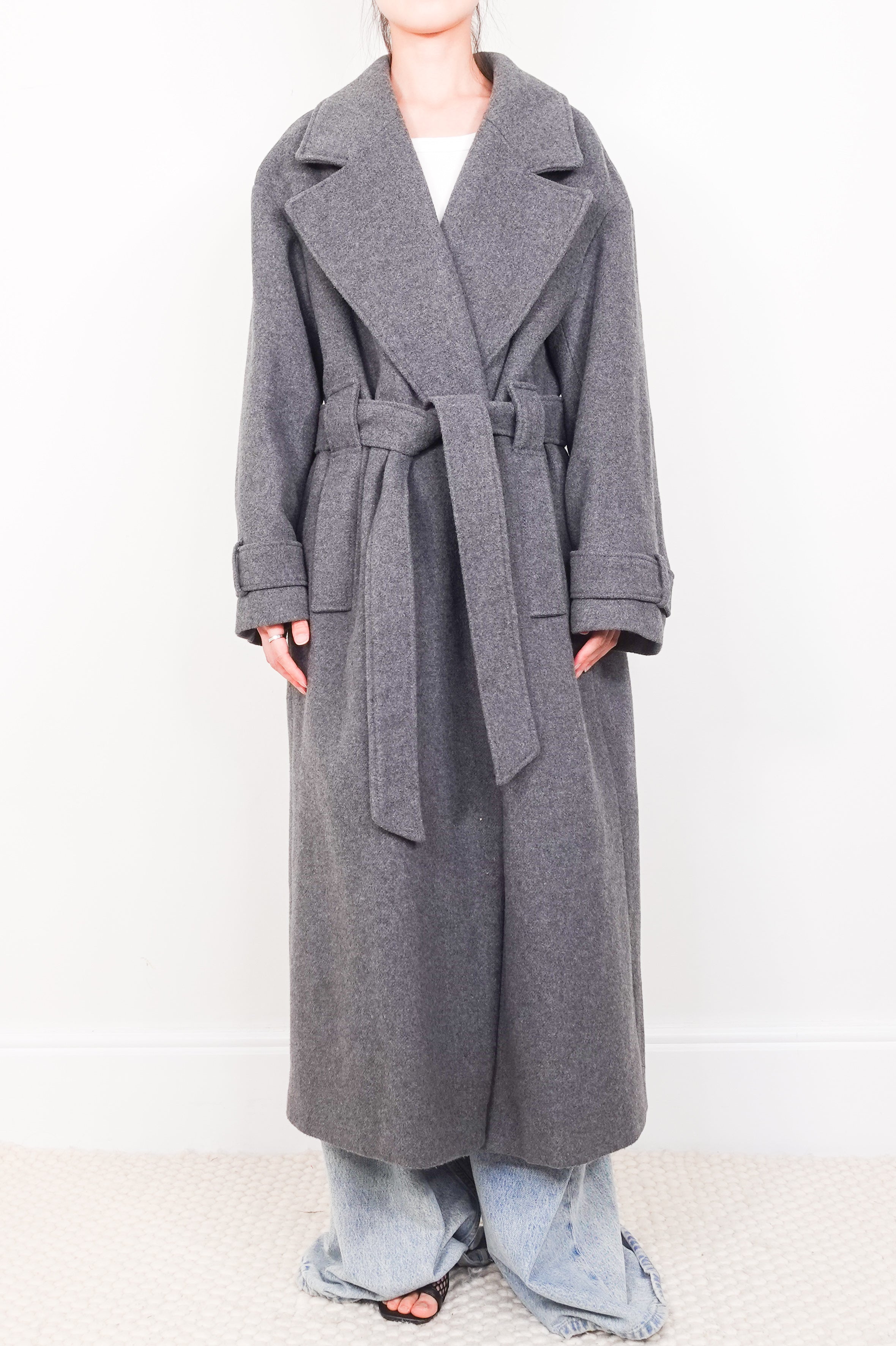 Grey wrap coat RRP £289