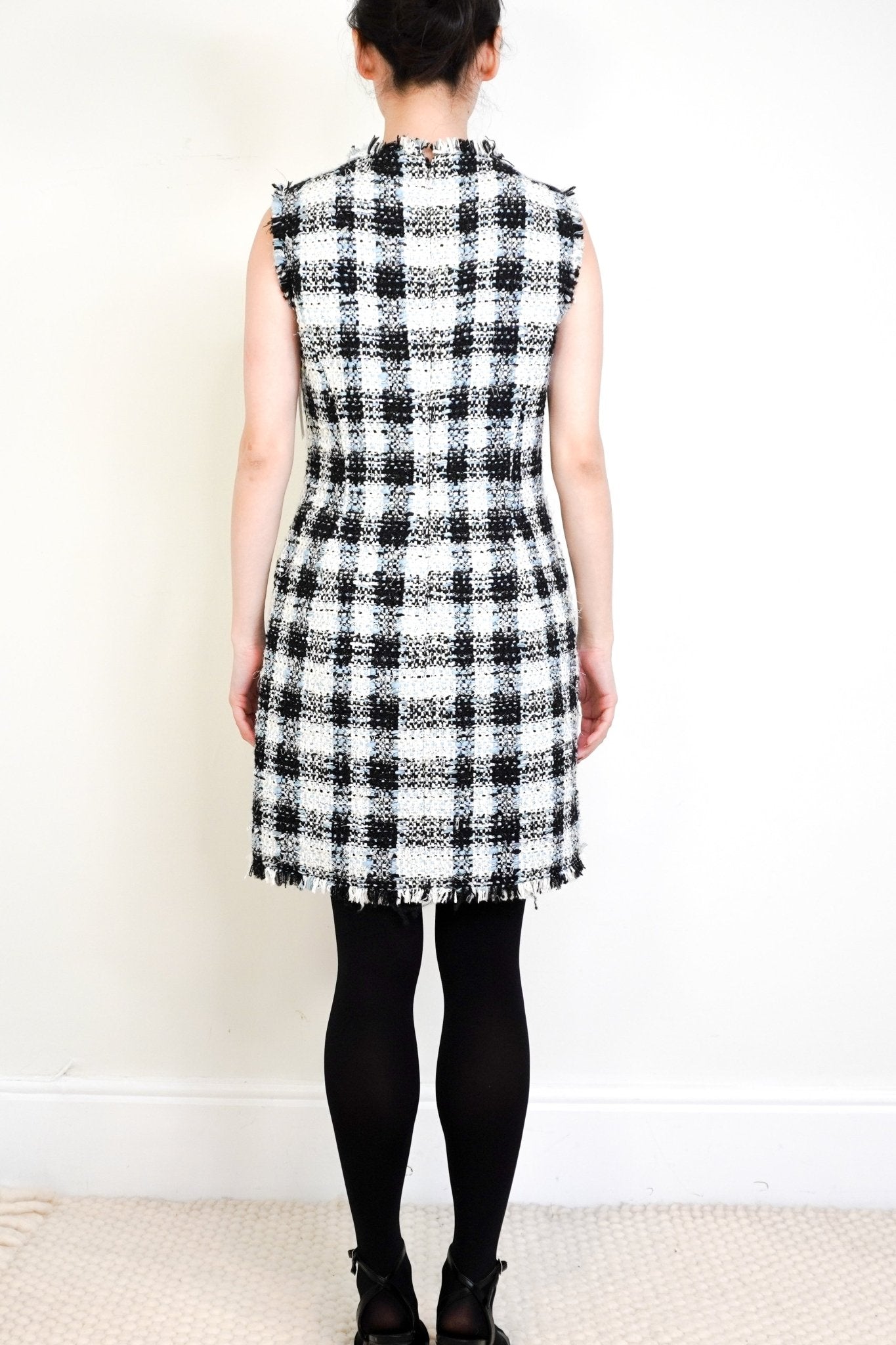 Alexander McQueen Black and White Tweed Mini Dress RRP £1910 | Authentic Preloved [final sale] - Reloved Again