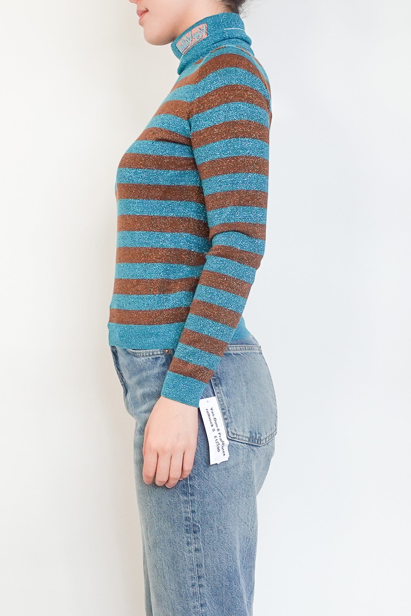 Prada Lurex Turtleneck Top RRP £730| Authentic Preloved