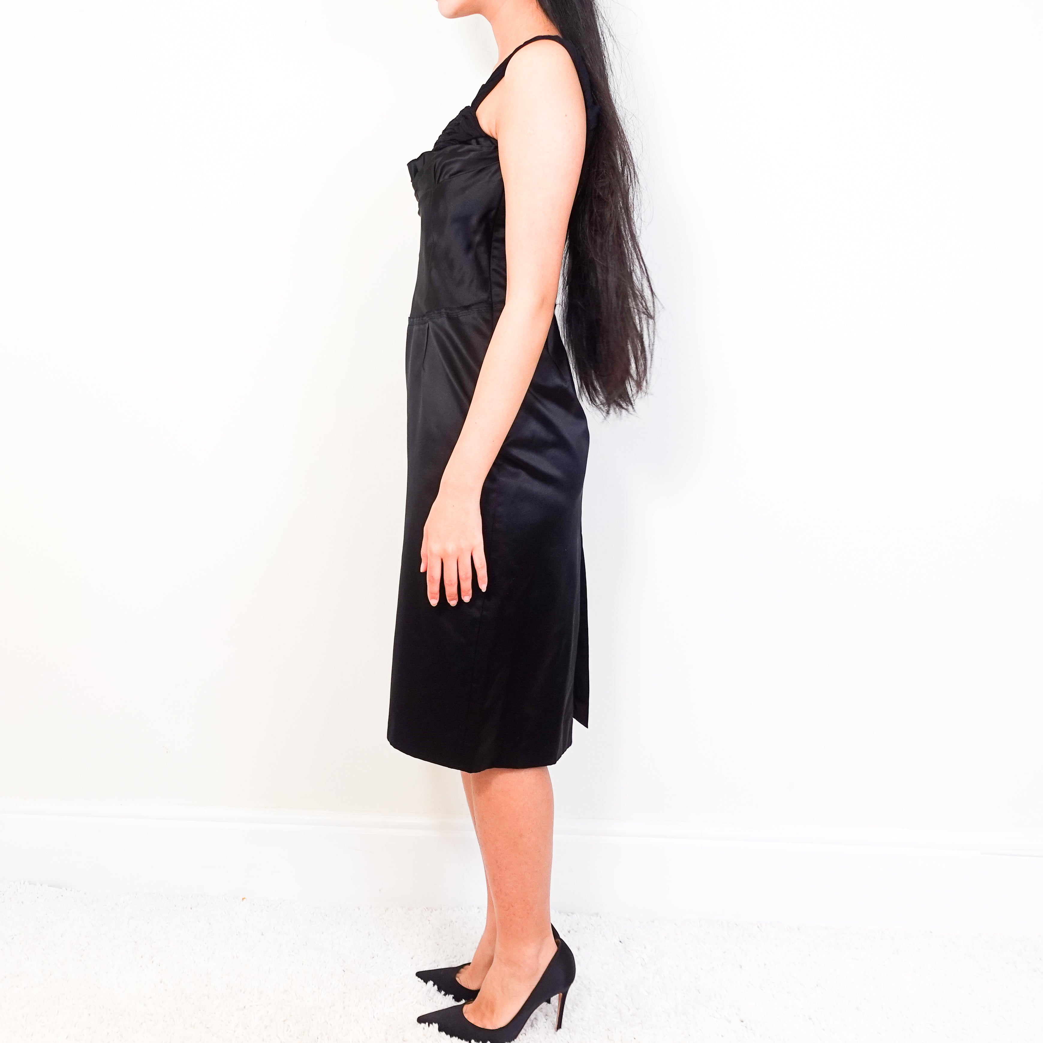 Silk black evening dress RRP £1.8K