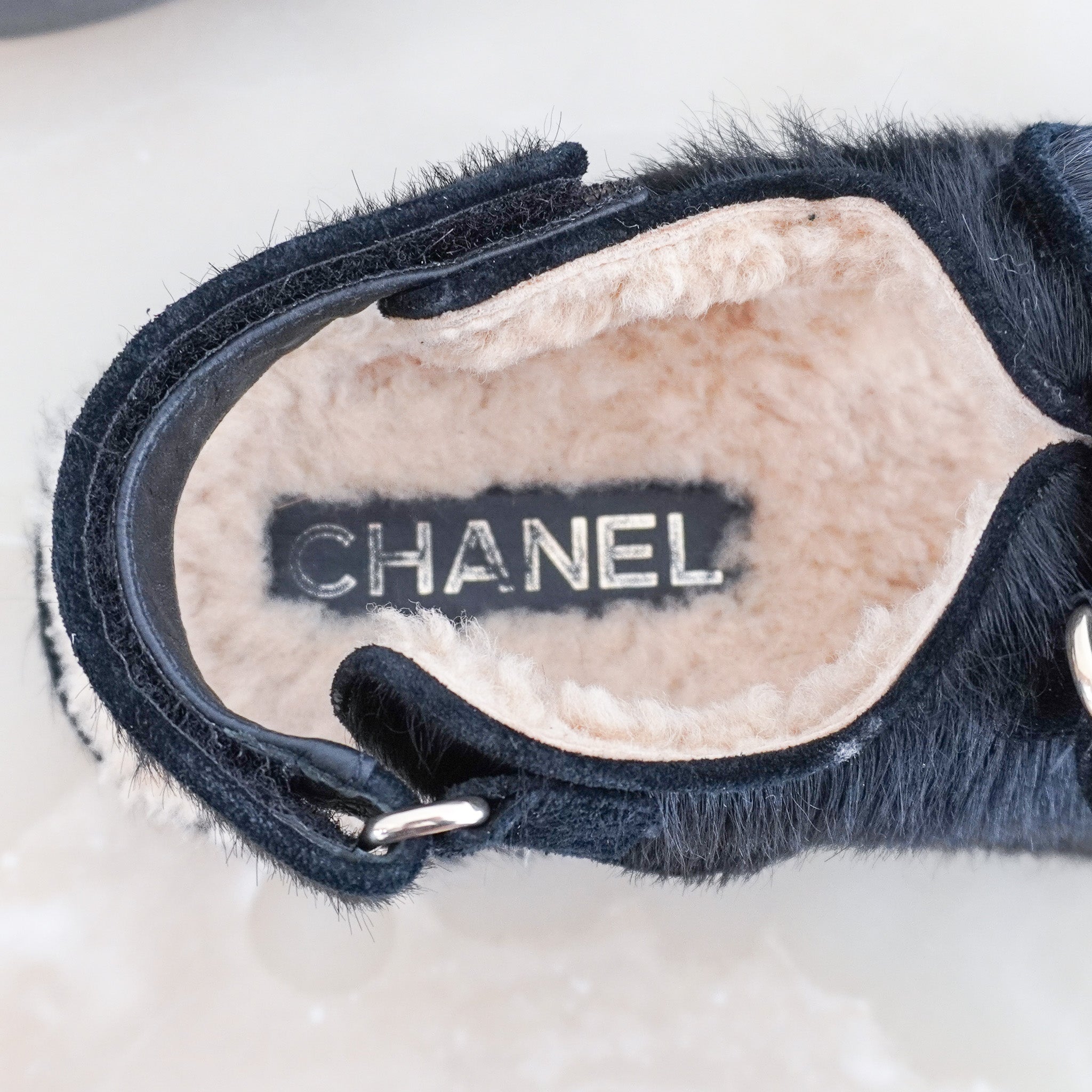 Chanel Pony Hair and Sheepskin Dad Sandals RRP £1300 | Authentic Preloved