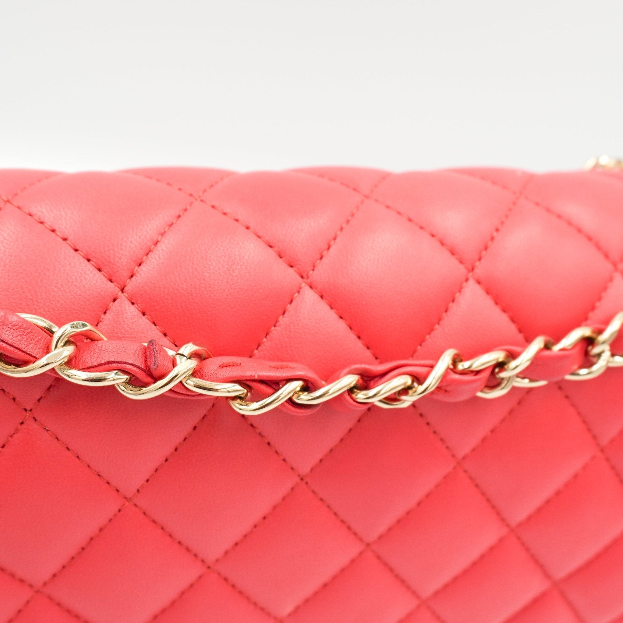 Chanel Medium Classic 11.12 Double Flap Bag Coral Lambskin Gold Hardware RRP (£9090) | Authentic Preloved - Reloved Again