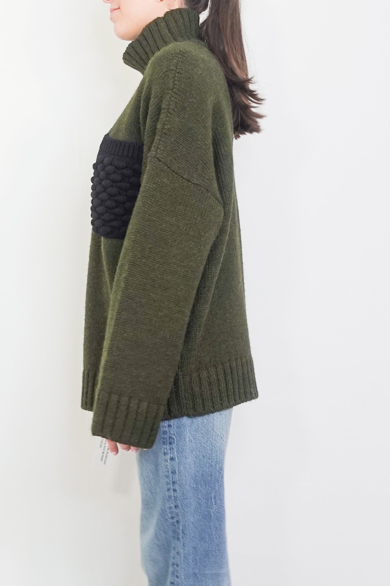 Green heavy knit jumper RRP £450