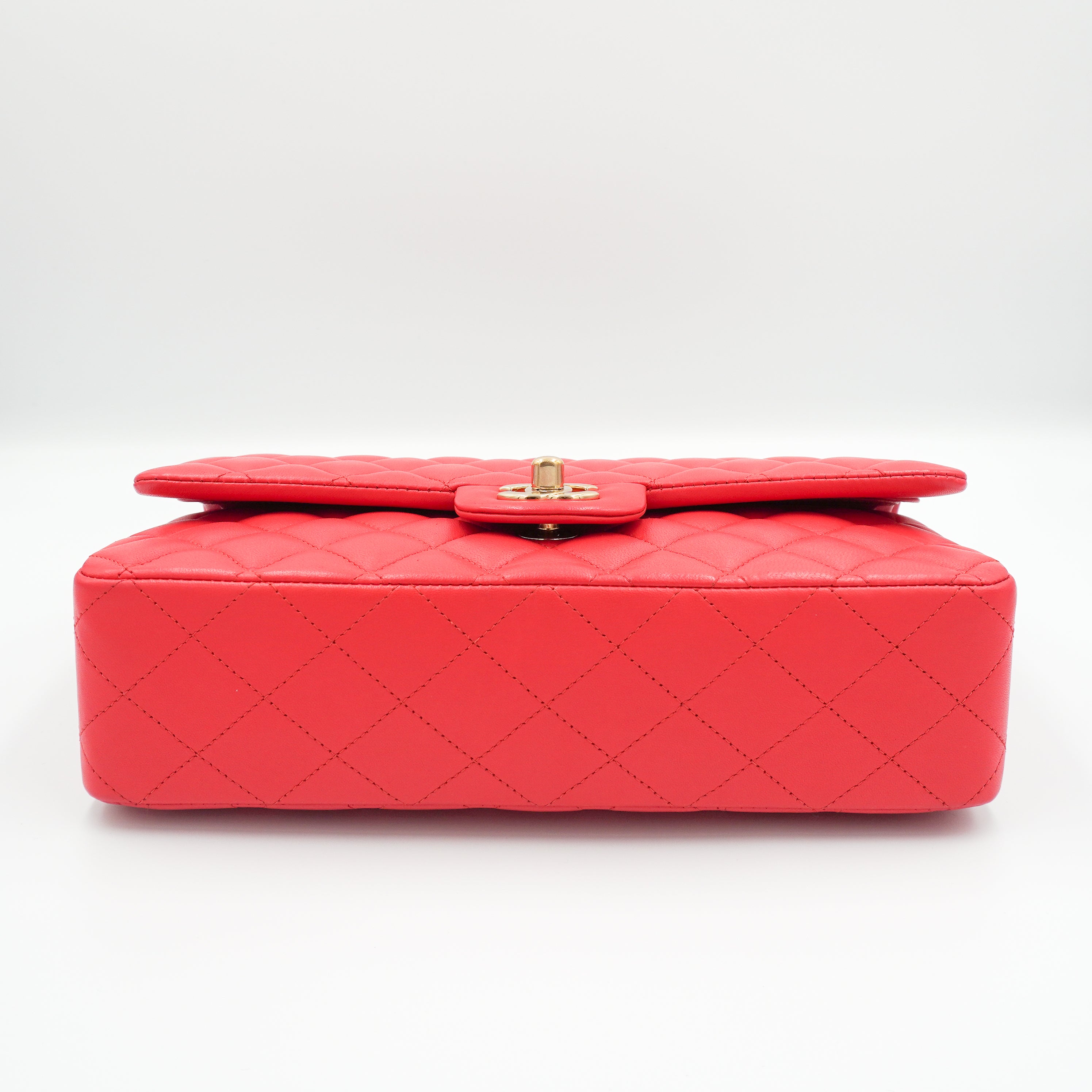 Chanel Medium Classic 11.12 Double Flap Bag Coral Lambskin Gold Hardware RRP (£9090) | Authentic Preloved