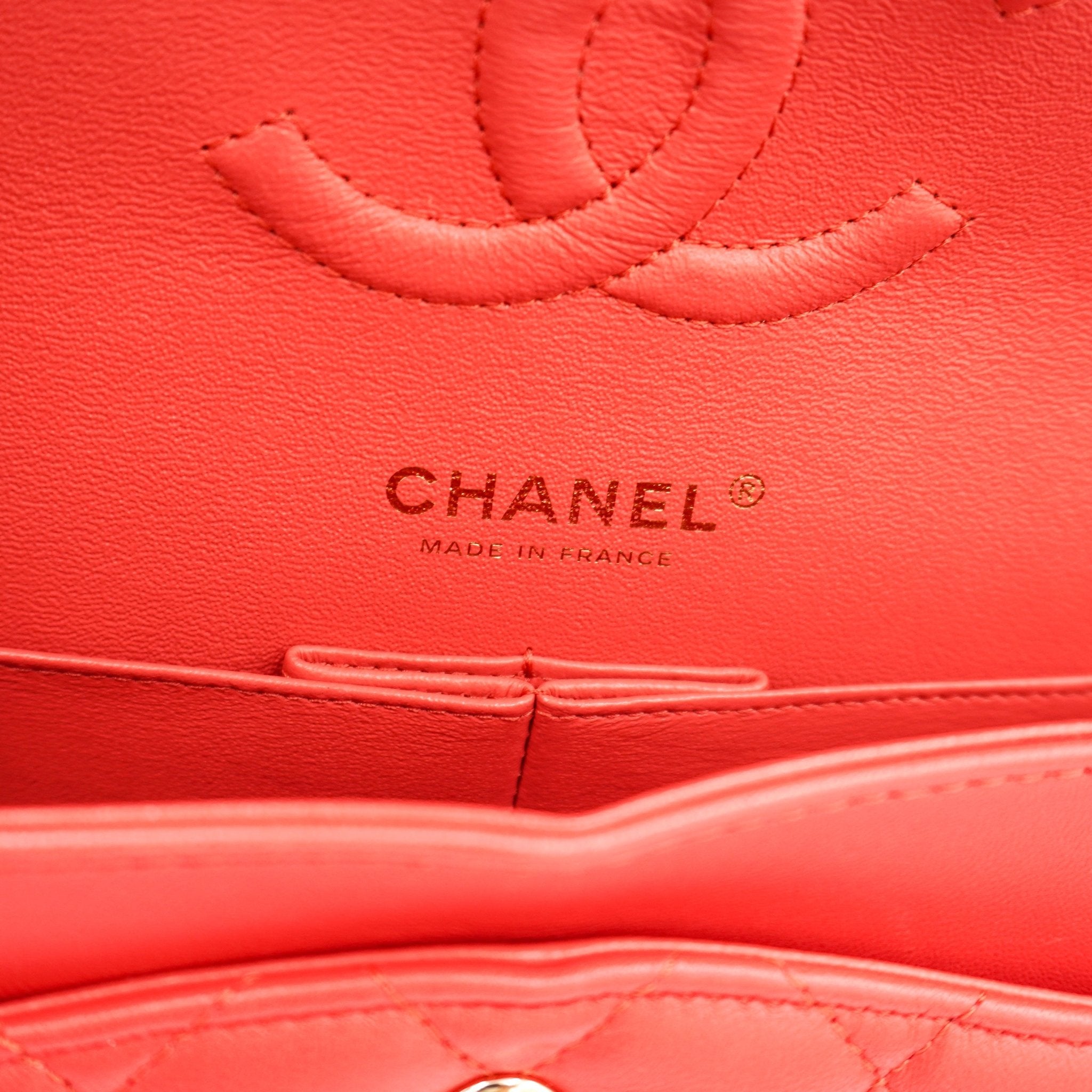 Chanel Medium Classic 11.12 Double Flap Bag Coral Lambskin Gold Hardware RRP (£9090) | Authentic Preloved - Reloved Again