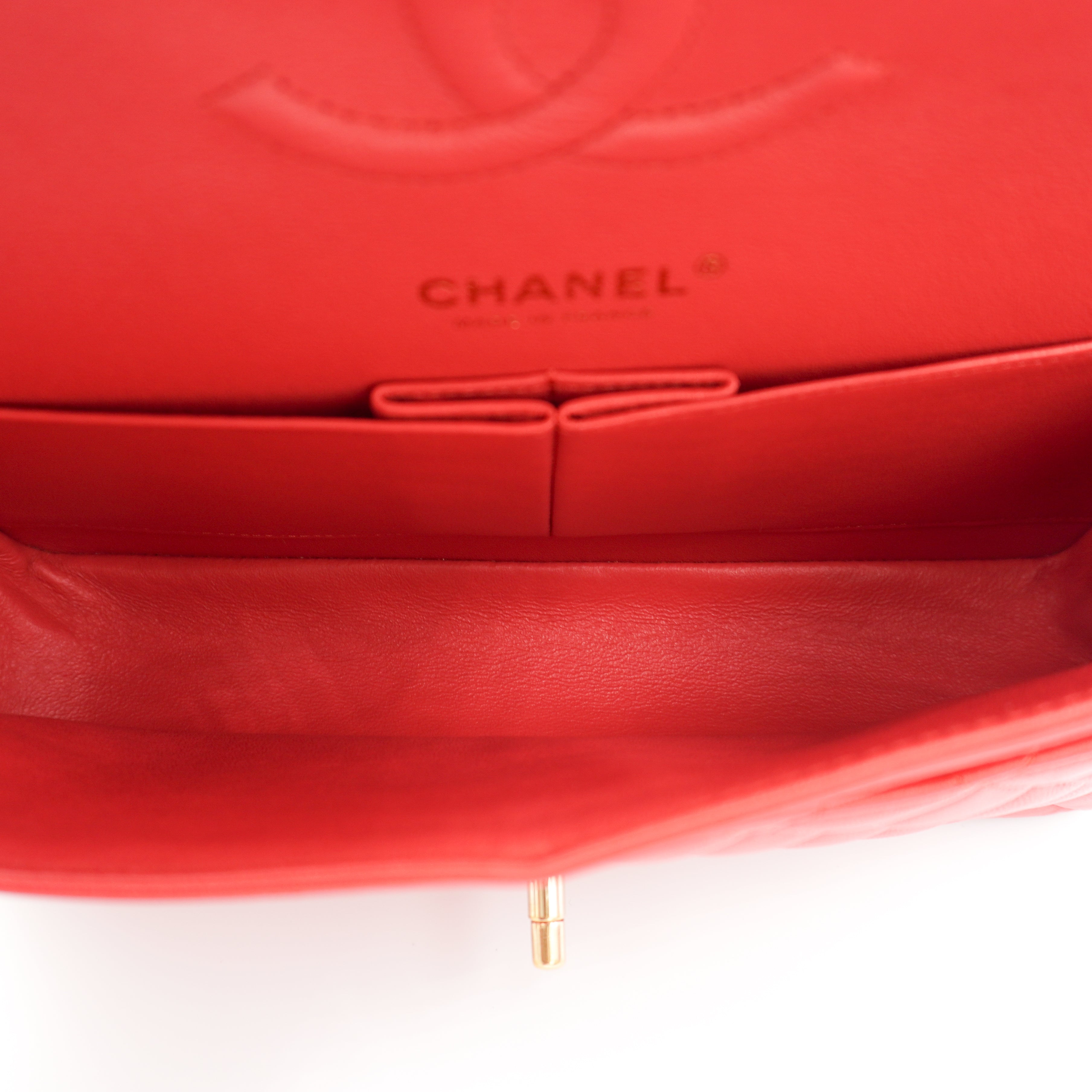 Chanel Medium Classic 11.12 Double Flap Bag Coral Lambskin Gold Hardware RRP (£9090) | Authentic Preloved